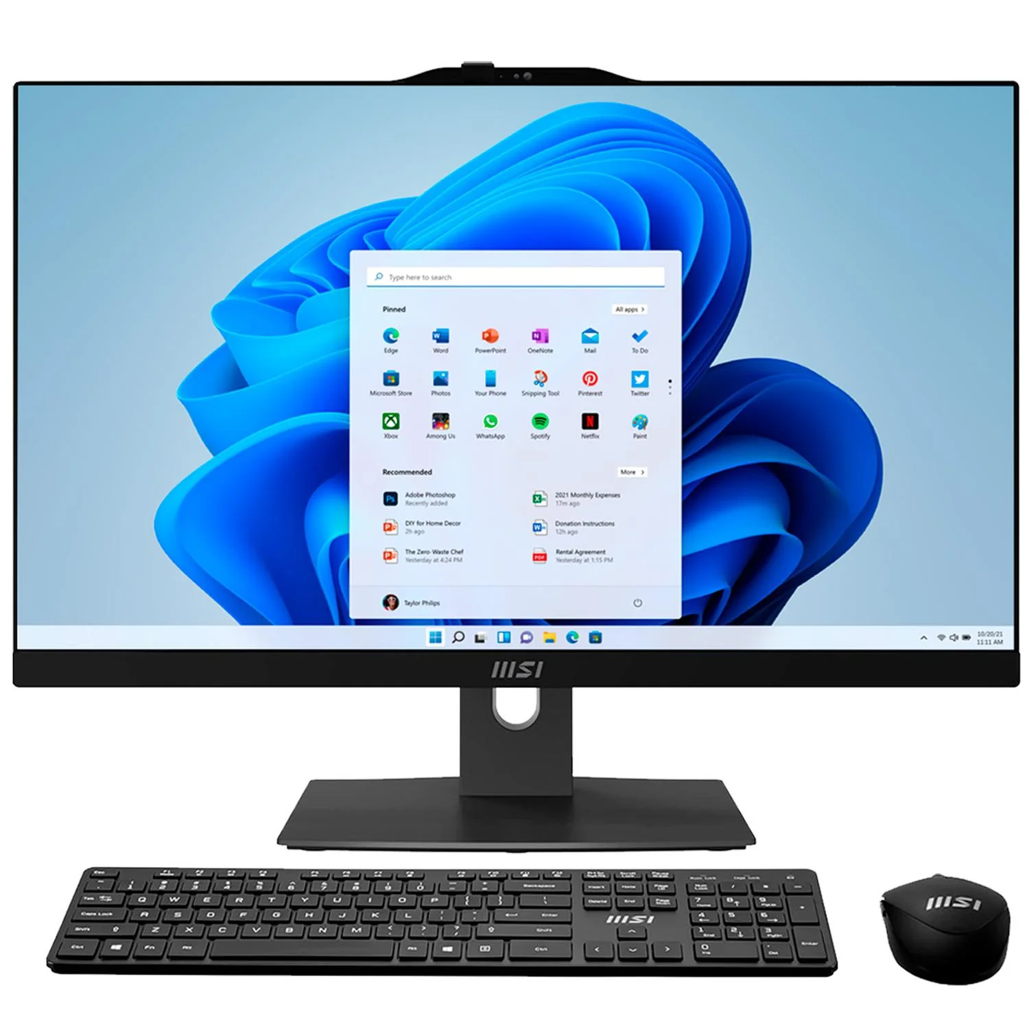 Computadora All In One MSI MODERN AM242TP Intel Core 3 100U 16GB 512GB SSD 23.8" IPS FHD Touch W11H USB-C Teclado Mouse Altavoz + Cable USB-C