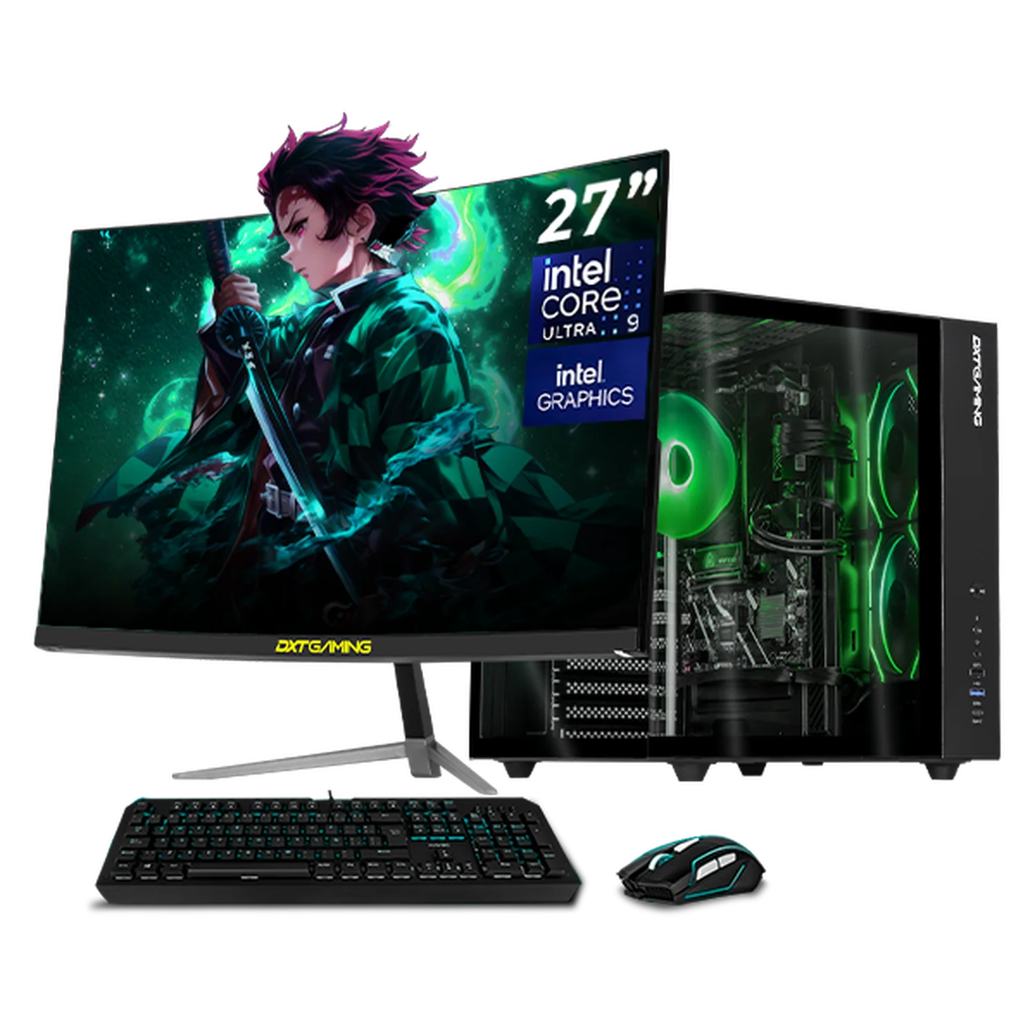 Computadora Escritorio Completa IA DXT GAMING Intel Core Ultra 9 285 16GB DDR5 SSD 1TB Monitor Curvo 27 180Hz WIFI Black Multitarea Avanzada con IA