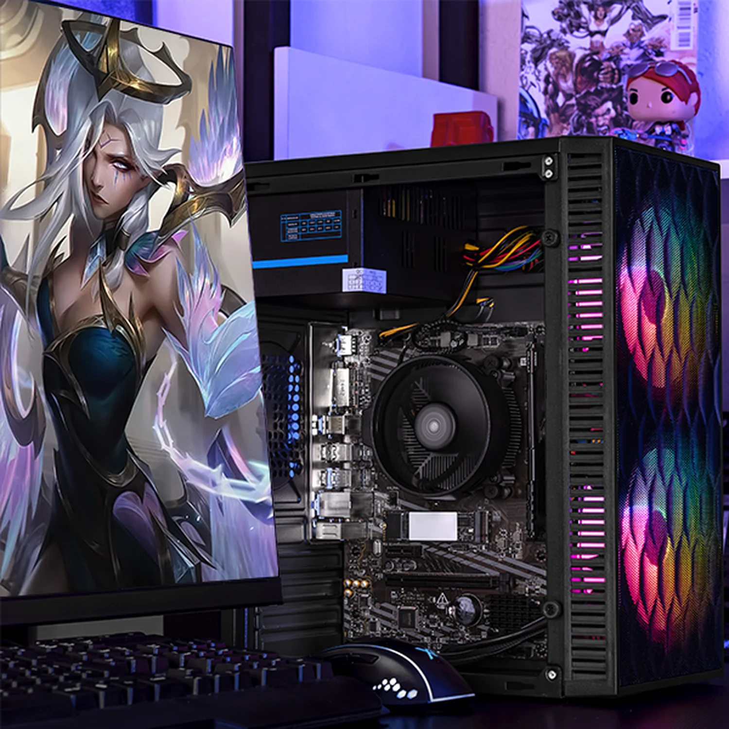 Computadora Escritorio Completa Xtreme PC Gaming AMD Radeon Vega 3 Athlon 3000G 16GB SSD 500GB Monitor 21.5 75Hz WIFI Black rendimiento básico para juegos casuales, trabajo y estudio - Image 6