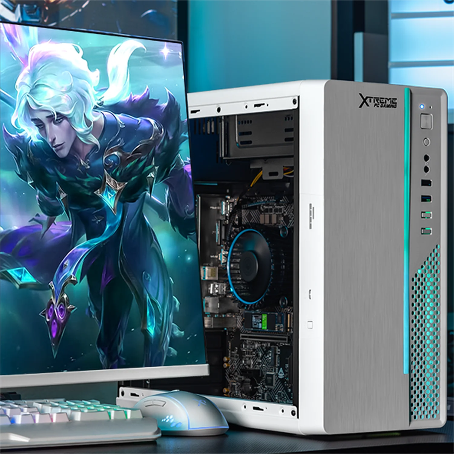 Computadora Escritorio Completa Xtreme PC Gaming Intel Core i3 12100 16GB SSD 1TB Monitor 23.8 75Hz WIFI White gaming ligero en calidad baja, oficina, estudio y hogar - Image 6