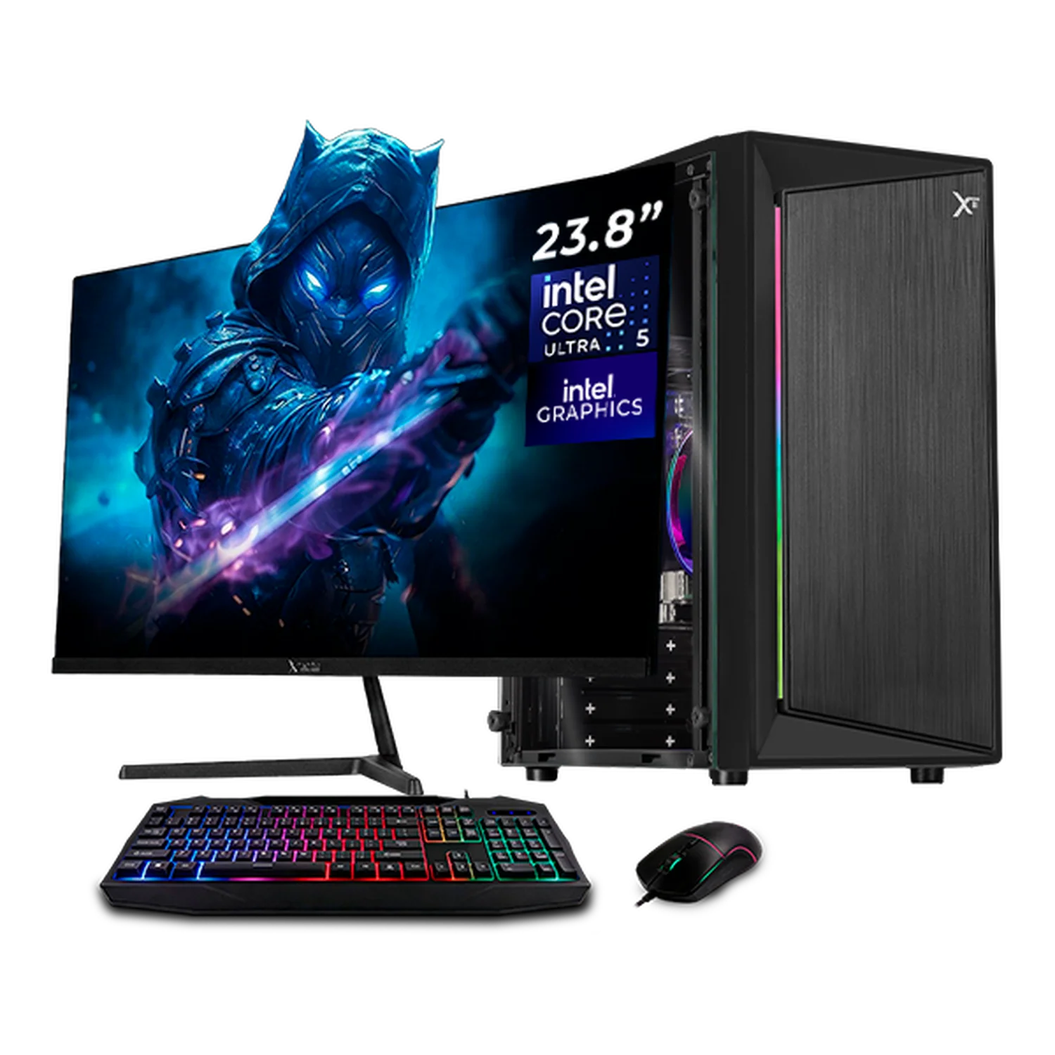 Xtreme PC IA Ready Intel Arc Intel Core Ultra 5 225 NPU 13 TOPS 16GB DDR5 SSD 500GB Monitor 23.8 WIFI Black Multitarea más inteligente