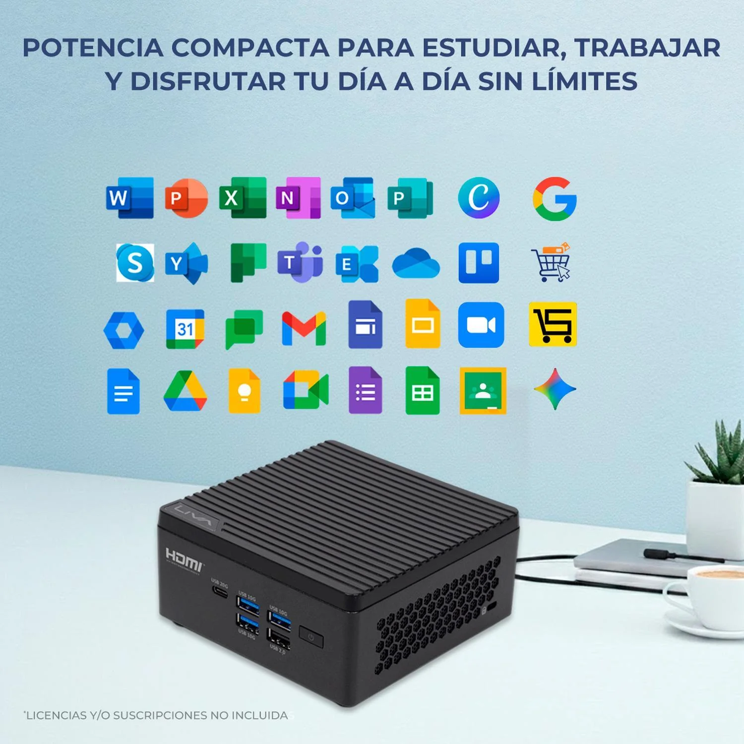 Computadora Escritorio ECS Mini PC Z7 PLUS AI Intel Core Ultra 5 125H NPU 33 TOPS 16GB DDR5 SSD 1TB W11H-T WiFi 6E BT 5.3 Gaming casual, trabajo y estudio - Image 6