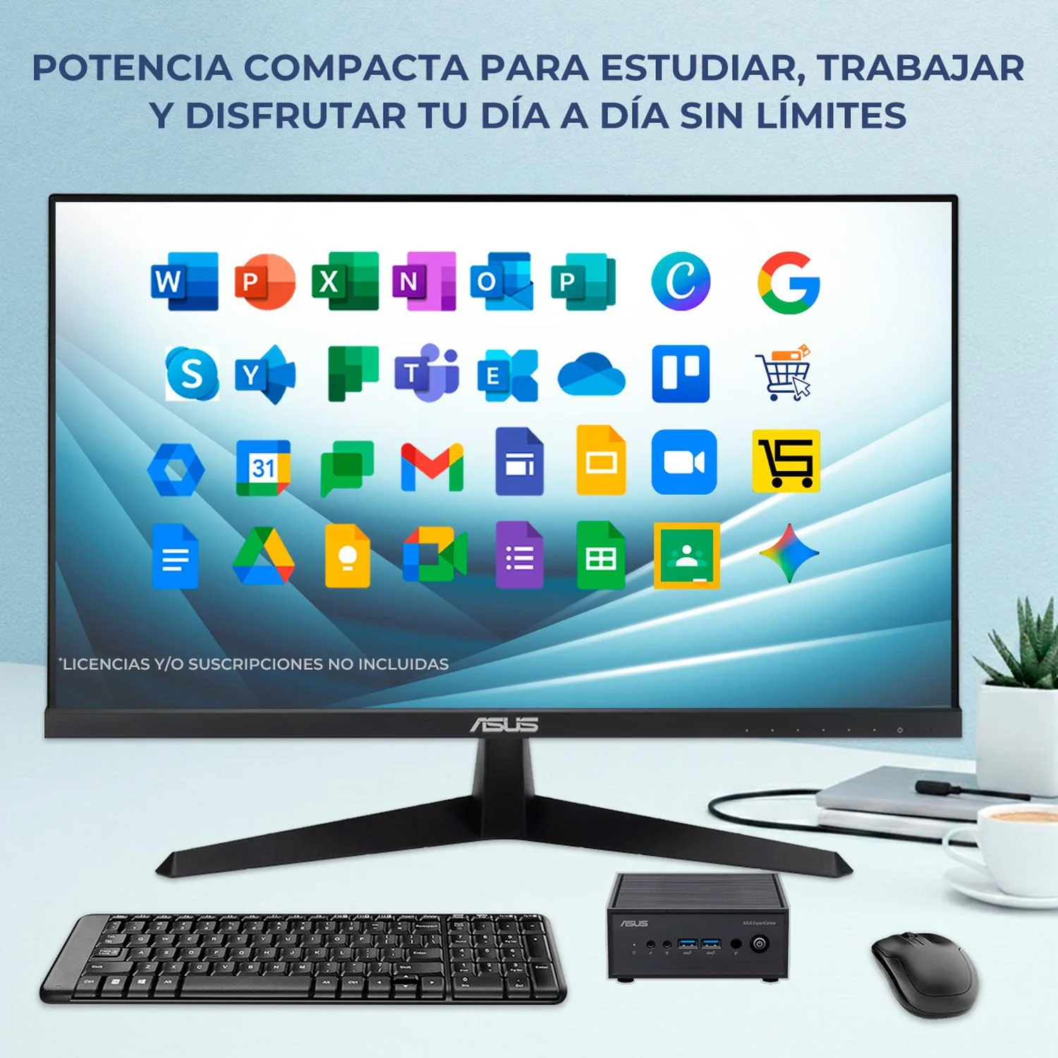 Computadora Escritorio Mini PC ASUS ExpertCenter PN42 Intel N100 16GB DDR4 SSD 256GB Monitor 24 Teclado Mouse Inalambrico W11H-T WiFi 6E BT 5.4 Punto de Venta, Estudio y multitarea - Image 6