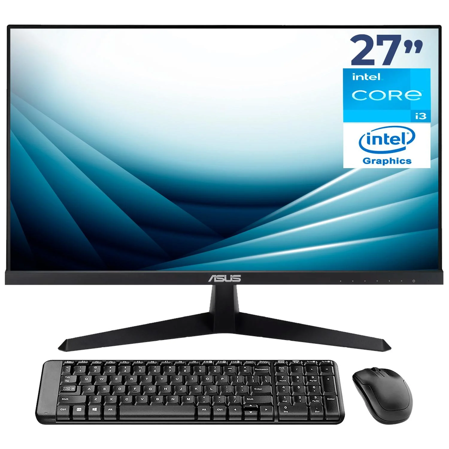 Computadora Escritorio Mini PC ASUS NUC 13 PRO Intel Core i3 1315U 16GB DDR4 SSD 512GB Monitor 27 1ms 120Hz Teclado Mouse Inalambrico W11H-T WiFi 6E BT 5.3 Oficina, estudio y hogar