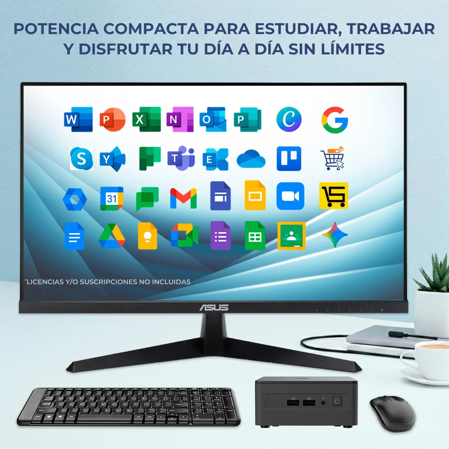 Computadora Escritorio Mini PC ASUS NUC 13 PRO Intel Core i3 1315U 16GB DDR4 SSD 512GB Monitor 27 1ms 120Hz Teclado Mouse Inalambrico W11H-T WiFi 6E BT 5.3 Oficina, estudio y hogar - Image 6