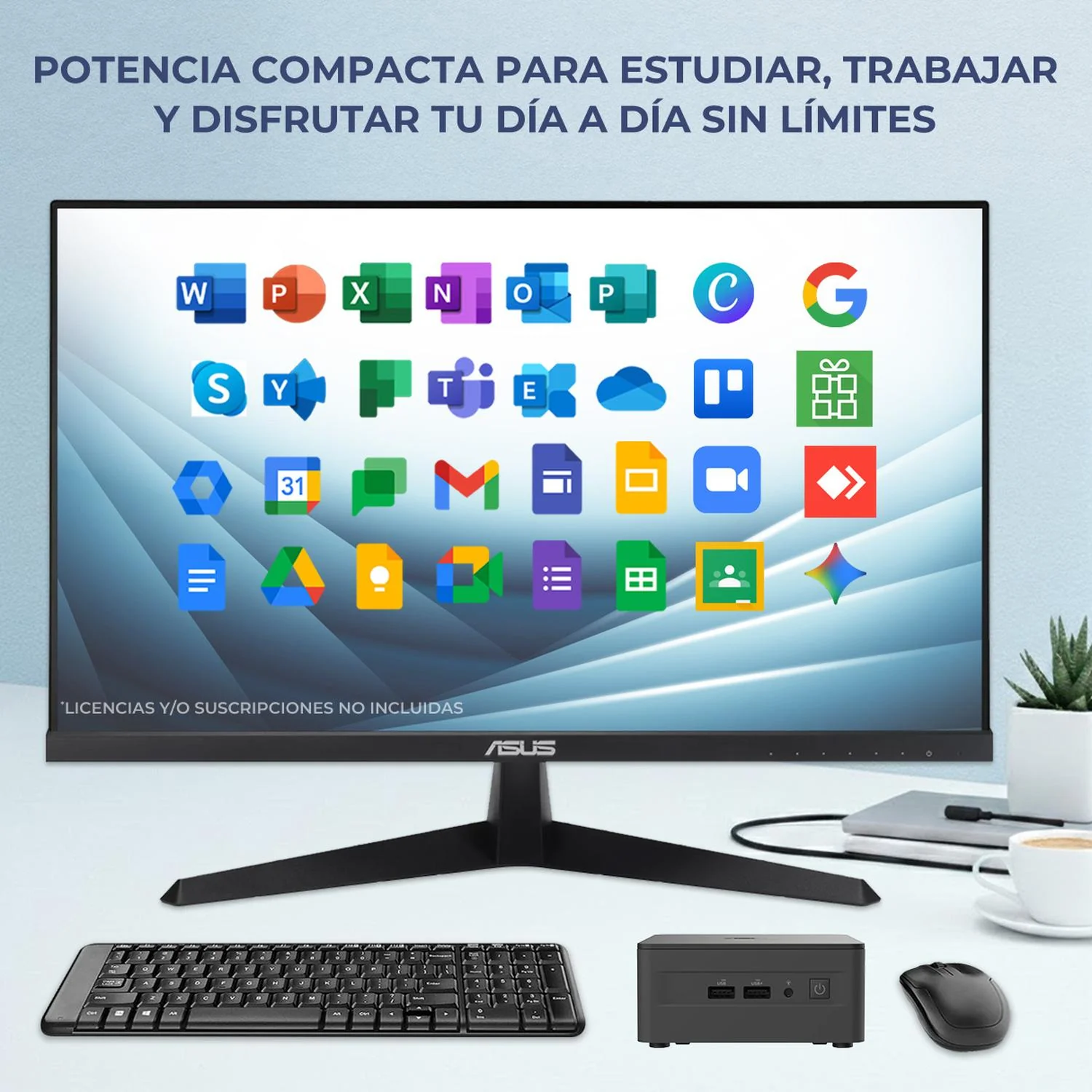 Computadora Escritorio Mini PC ASUS NUC 13 PRO Intel Core i5 1340P 16GB DDR4 SSD 1TB Monitor 27 1ms 120Hz Teclado Mouse Inalambrico W11H-T WiFi 6E BT 5.3 CN13P-MTMCI516GB1 - Image 6