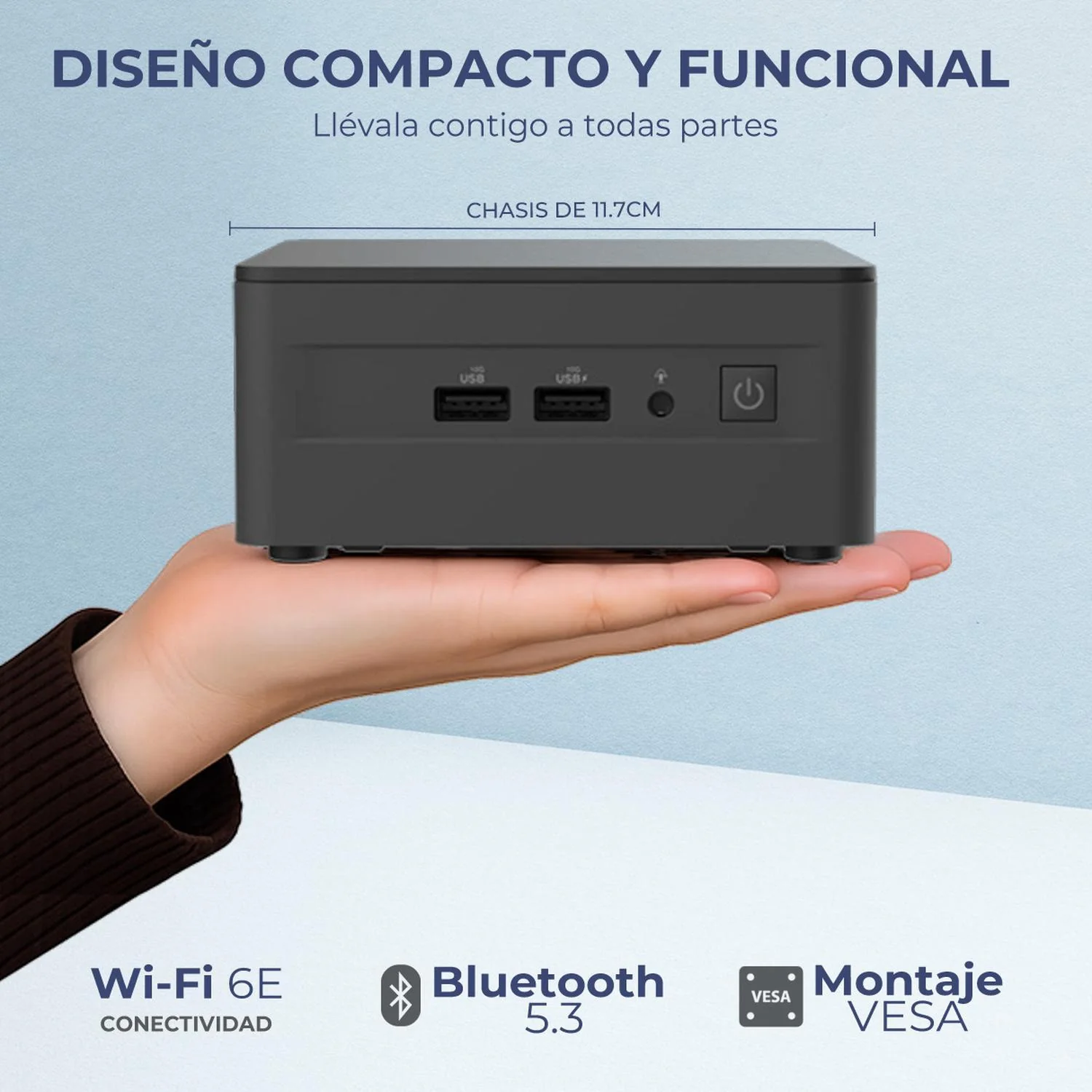 Computadora Escritorio Mini PC ASUS NUC 13 PRO Intel Core i5 1340P 16GB DDR4 SSD 512GB W11H-T WiFi 6E BT 5.3 CNUC13P-Ci516512GB Estudio y multitarea - Image 3