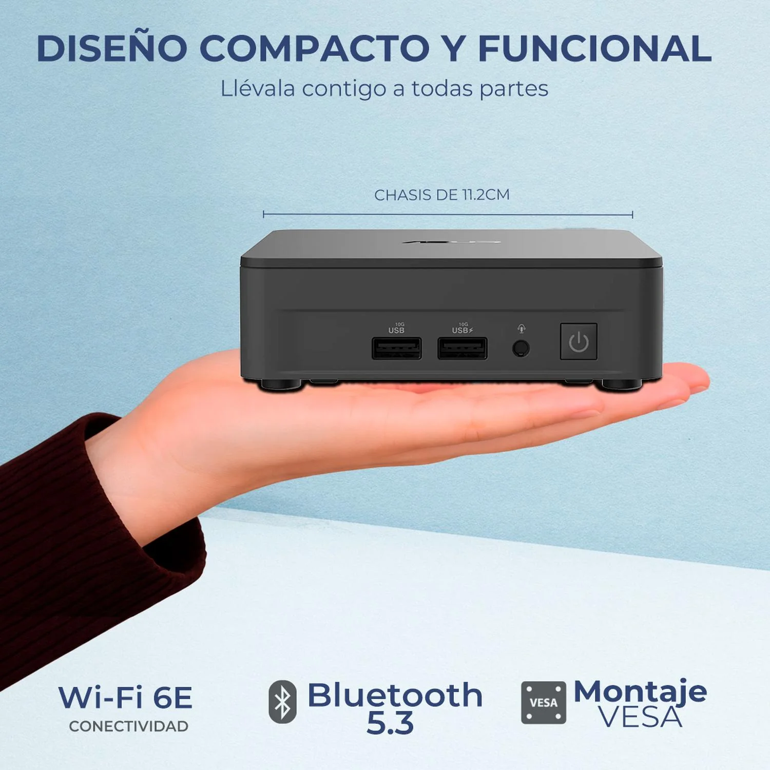 Computadora Escritorio Mini PC ASUS NUC 13 PRO Intel Core i7 13620H 16GB DDR4 SSD 1TB Monitor 27 1ms 120Hz Teclado Mouse W11H-T WiFi 6E BT 5.3 CNUC13P-Ci7161TBM27TM Gaming, oficina, estudio y hogar. - Image 3