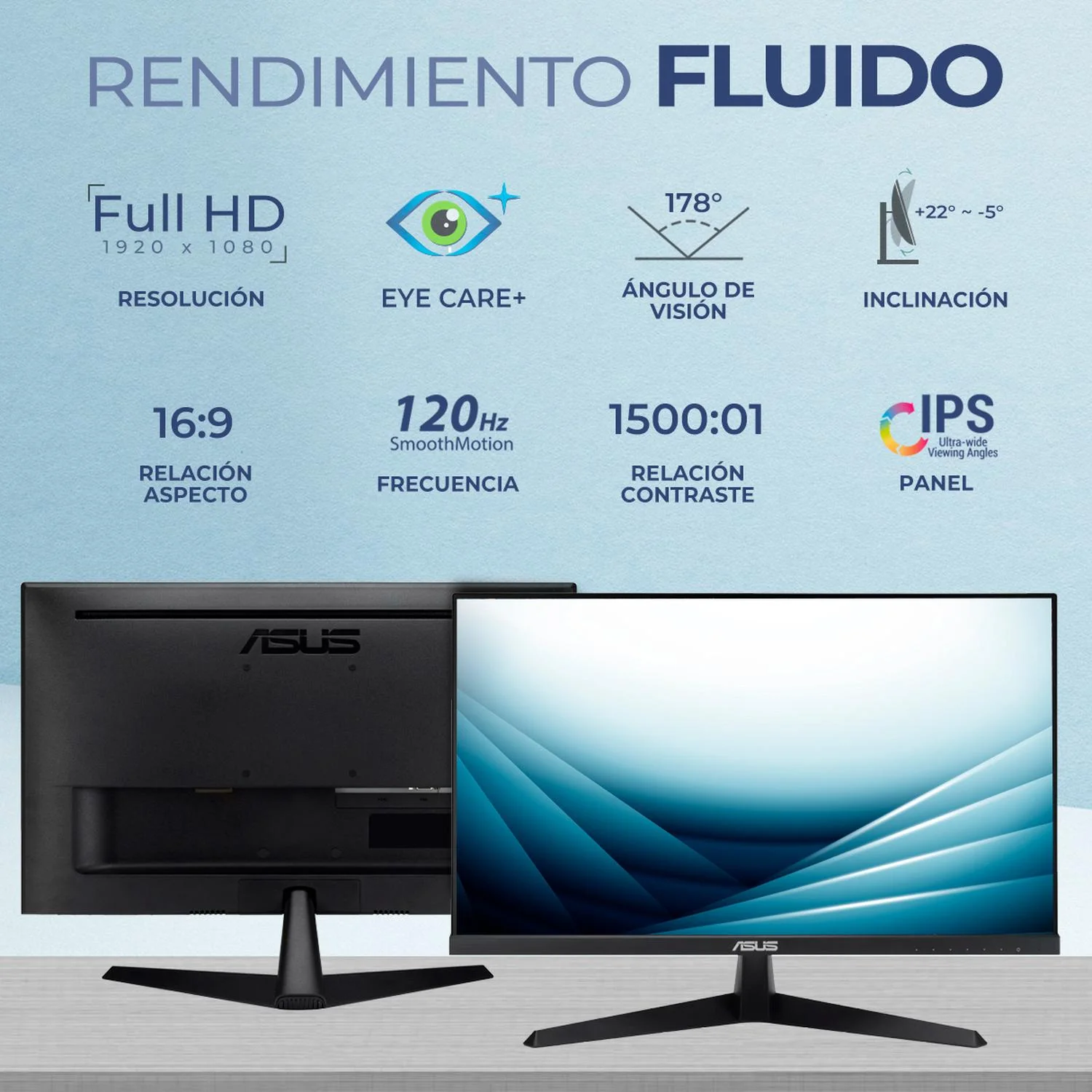 Computadora Escritorio Mini PC ASUS Intel N150 16GB DDR5 SSD 512GB Monitor 24 1ms 120Hz Teclado Mouse W11H-T WiFi BT 5.0 CN14E-MTMN15016GB512 Estudio, oficina y multitarea - Image 4