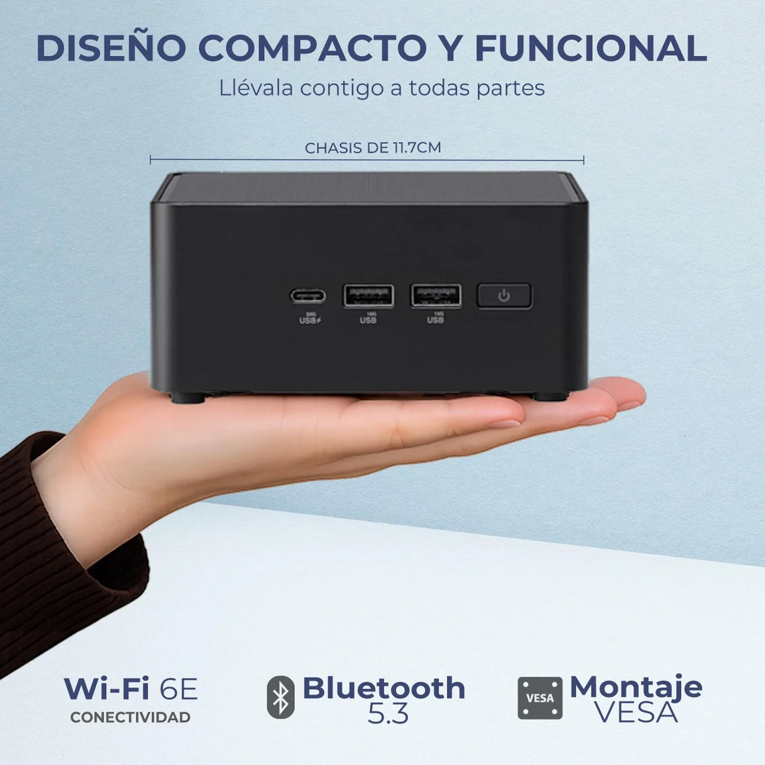 Computadora Escritorio Mini PC ASUS NUC 14 PRO AI Intel Core Ultra 5 125H NPU 33 TOPS 16GB DDR5 SSD 1TB W11H-T WiFi 6E BT 5.3 Gaming casual, trabajo y estudio - Image 3