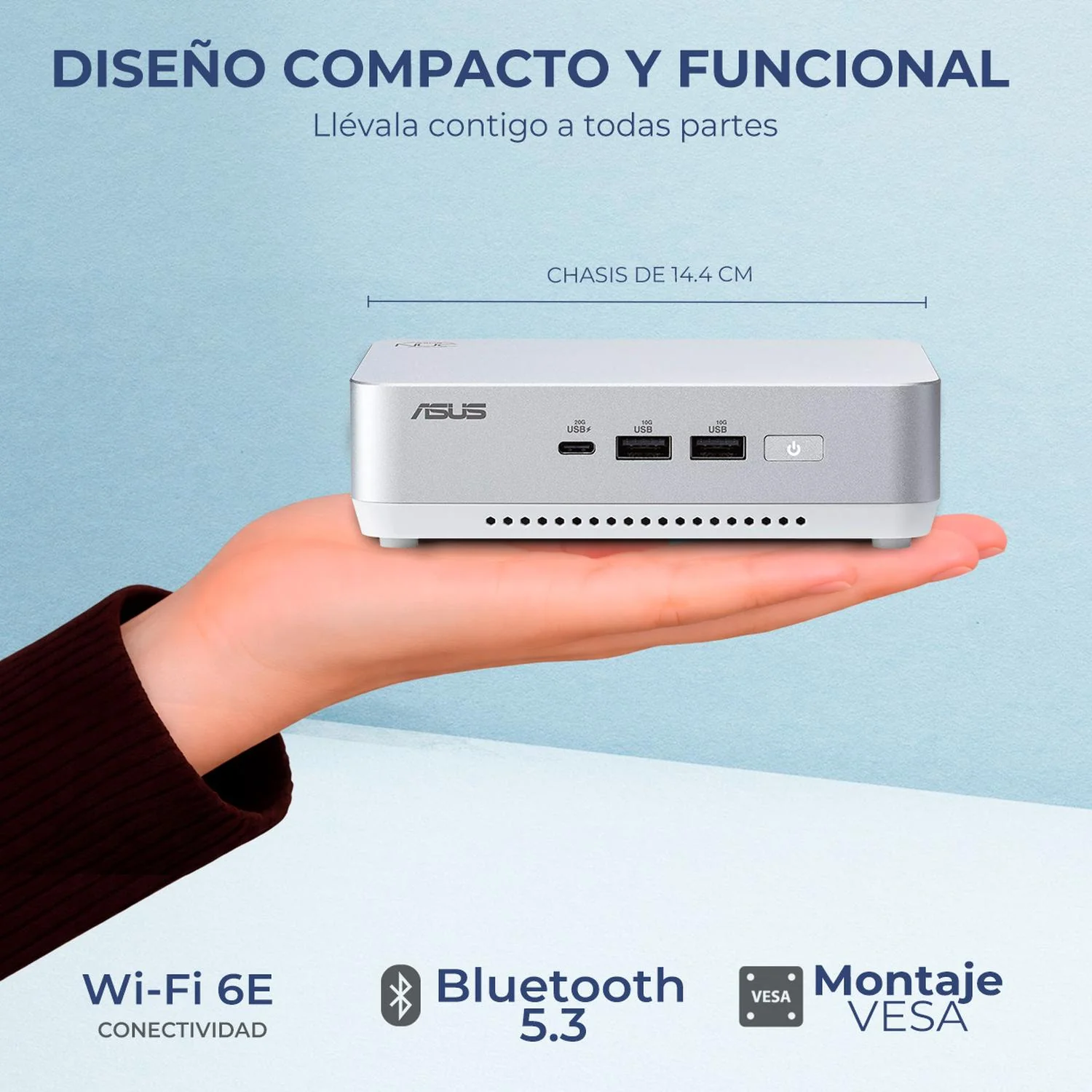 Computadora Escritorio Mini PC ASUS NUC 14 PRO+ AI Intel Core ULTRA 9 185H 35 TOPS 32GB DDR5 SSD 1TB Monitor 27 120Hz Teclado Mouse Inalambrico Thunderbolt 4 WiFi Alto Desempeño y Edicion profesional - Image 3