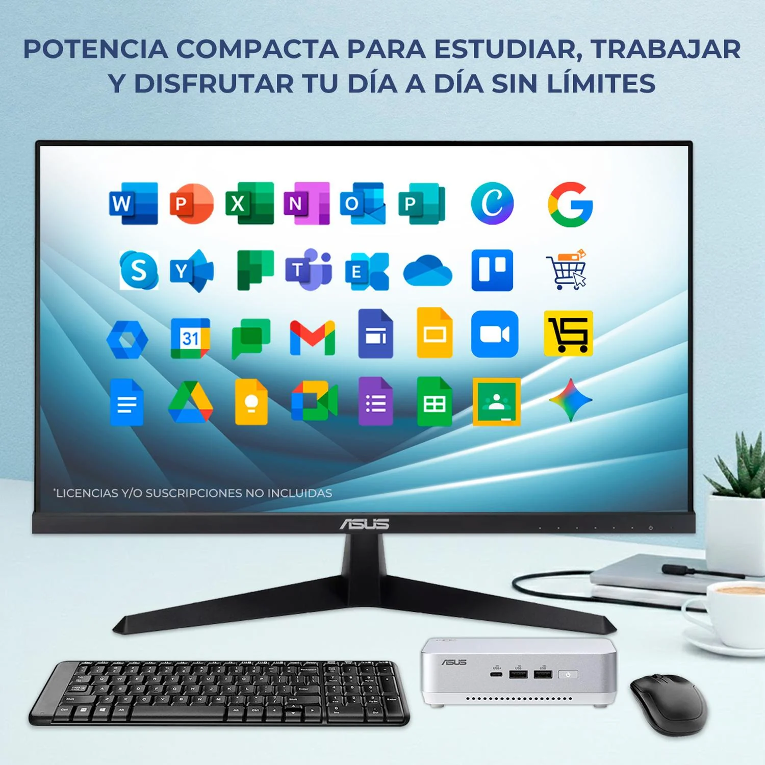 Computadora Escritorio Mini PC ASUS NUC 14 PRO+ AI Intel Core ULTRA 9 185H NPU 35 TOPS 16GB DDR5 SSD 1TB Monitor 27 1ms 120Hz Teclado Mouse Inalambrico WiFi BT Alto Desempeño y Edición profesional - Image 6