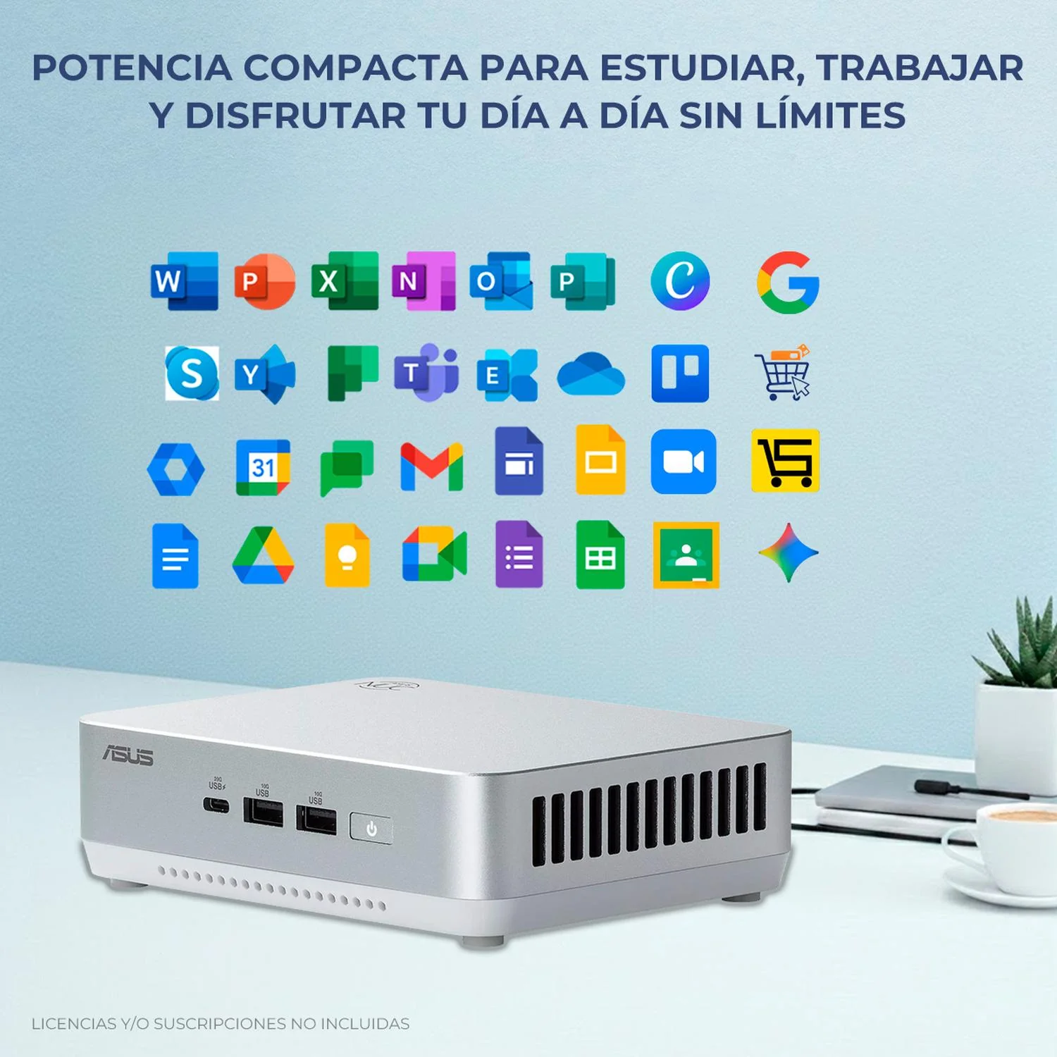 Computadora Escritorio Mini PC ASUS NUC 14 PRO+ AI Intel Core ULTRA 9 185H NPU 35 TOPS 16GB DDR5 SSD 1TB Thunderbolt 4 WiFi 6E BT 5.3 Plata Alto Desempeño y Edición profesional - Image 6