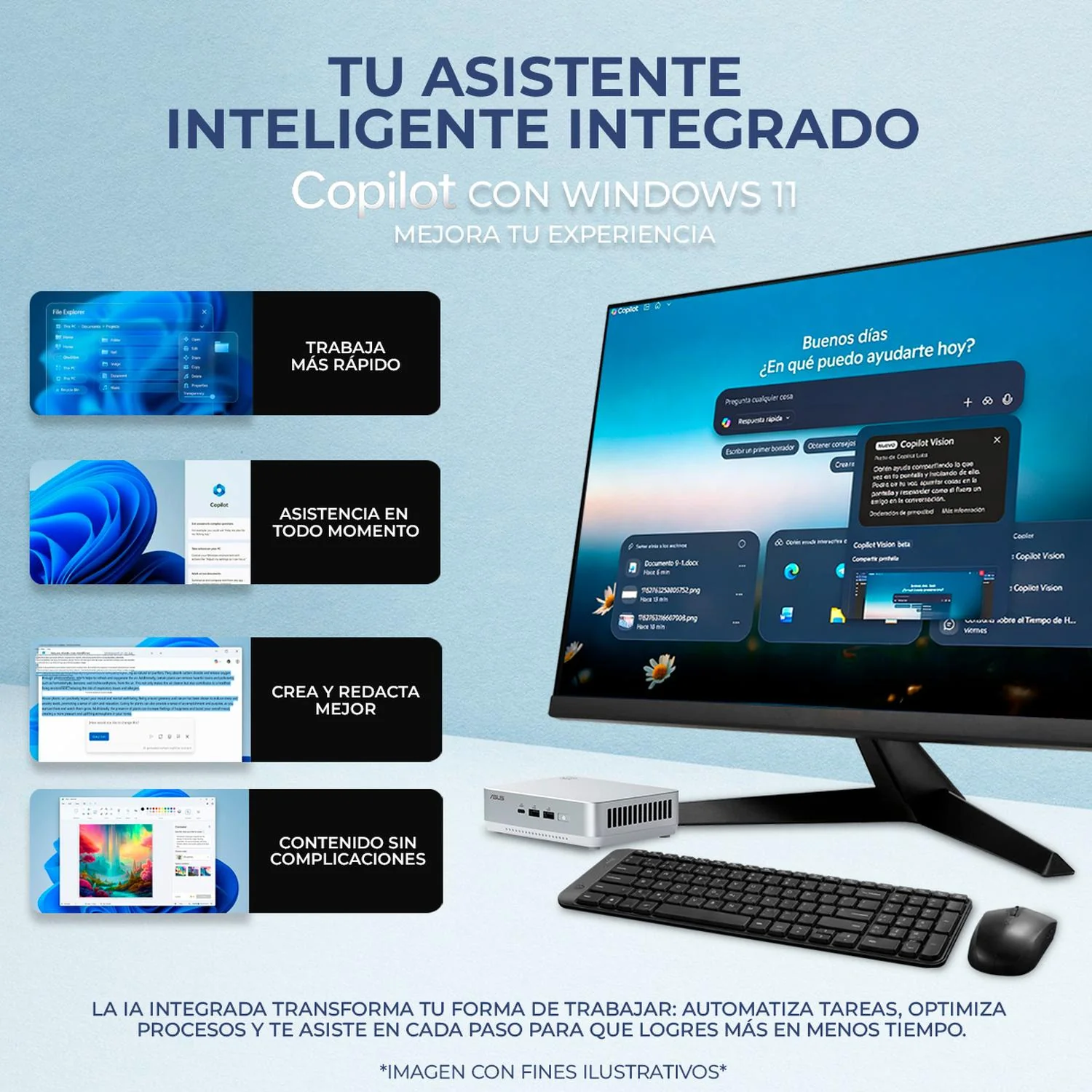 Computadora Escritorio Mini PC ASUS NUC 14 PRO+ AI Intel Core ULTRA 9 185H NPU 35 TOPS 32GB DDR5 SSD 1TB Thunderbolt 4 WiFi 6E BT 5.3 Plata Alto Desempeño y Edición profesional - Image 5