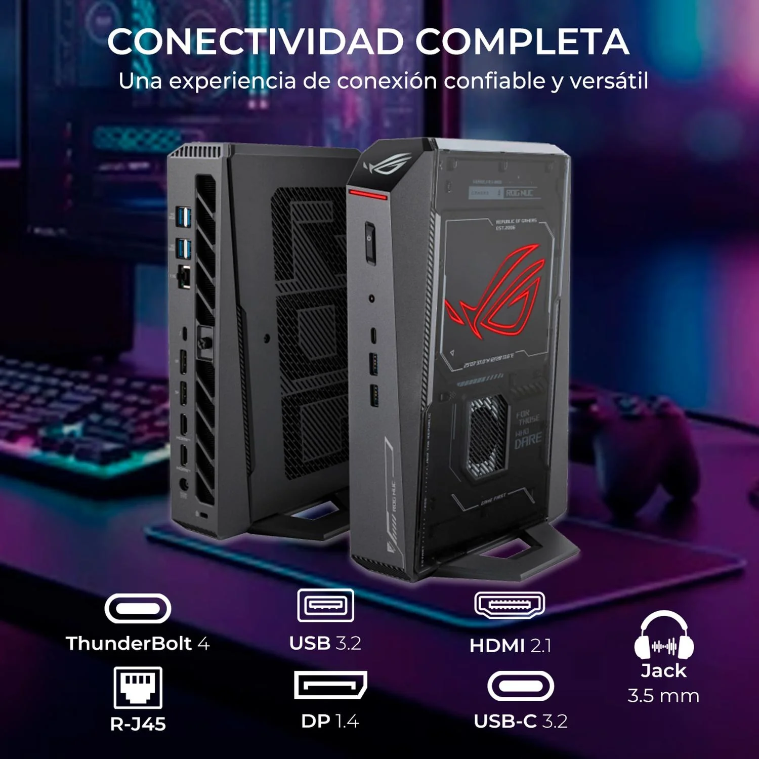 Computadora Escritorio Mini PC GAMER ASUS ROG Strix NUC NVIDIA GeForce RTX 5080 Intel Ultra 9 275HX 32GB DDR5 2TB M.2 WiFi 7 Bluetooth 5.4 W11H-I Gaming Competitivo y profesional - Image 4