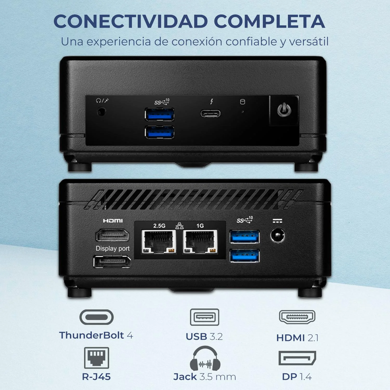 Computadora Mini PC MSI CUBI 5 Intel Core i3 1215U 12GB SSD 256GB Monitor 24" 1ms 120Hz Teclado Mouse WiFi 6E BT 5.3 ThunderBolt 4 Teletrabajo y Productividad - Image 5