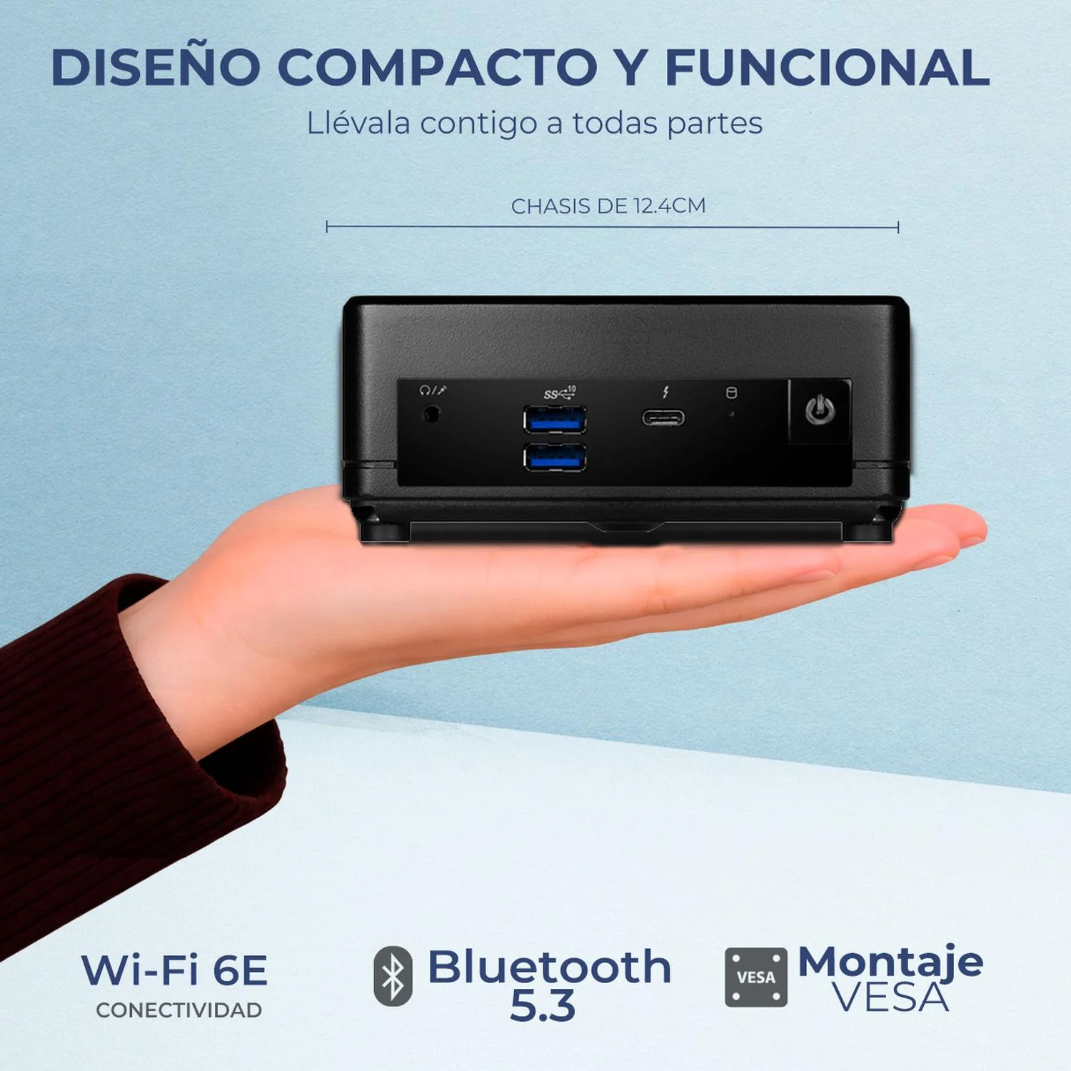 Computadora Mini PC MSI CUBI 5 Intel Core i3 1215U 16GB SSD 512GB Monitor 24" 1ms 120Hz Teclado Mouse WiFi 6E BT 5.3 ThunderBolt 4 Educación Oficina y Productividad - Image 3