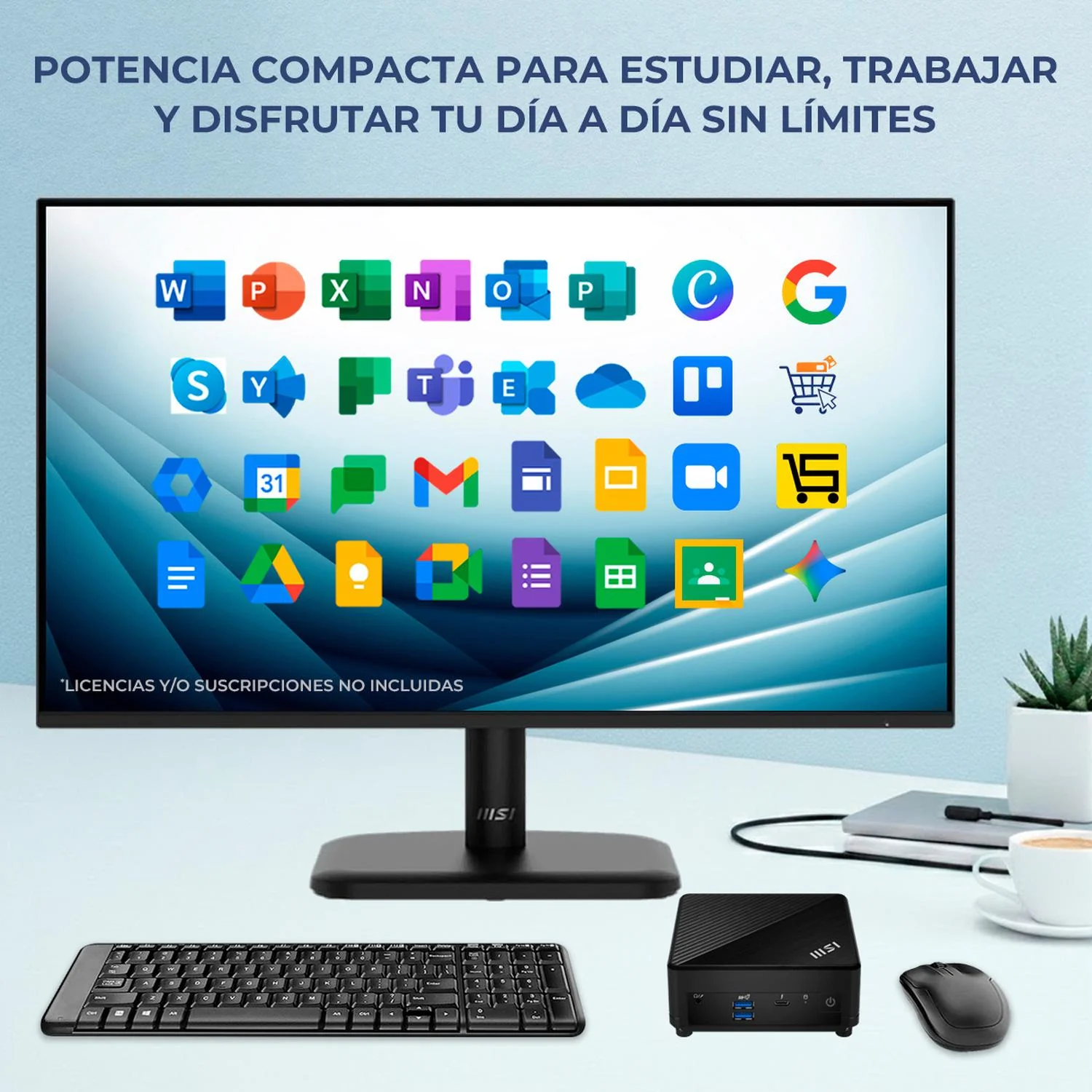 Computadora Mini PC MSI CUBI 5 Intel Core i3 1215U 16GB SSD 512GB Monitor 24" 1ms 120Hz Teclado Mouse WiFi 6E BT 5.3 ThunderBolt 4 Educación Oficina y Productividad - Image 6