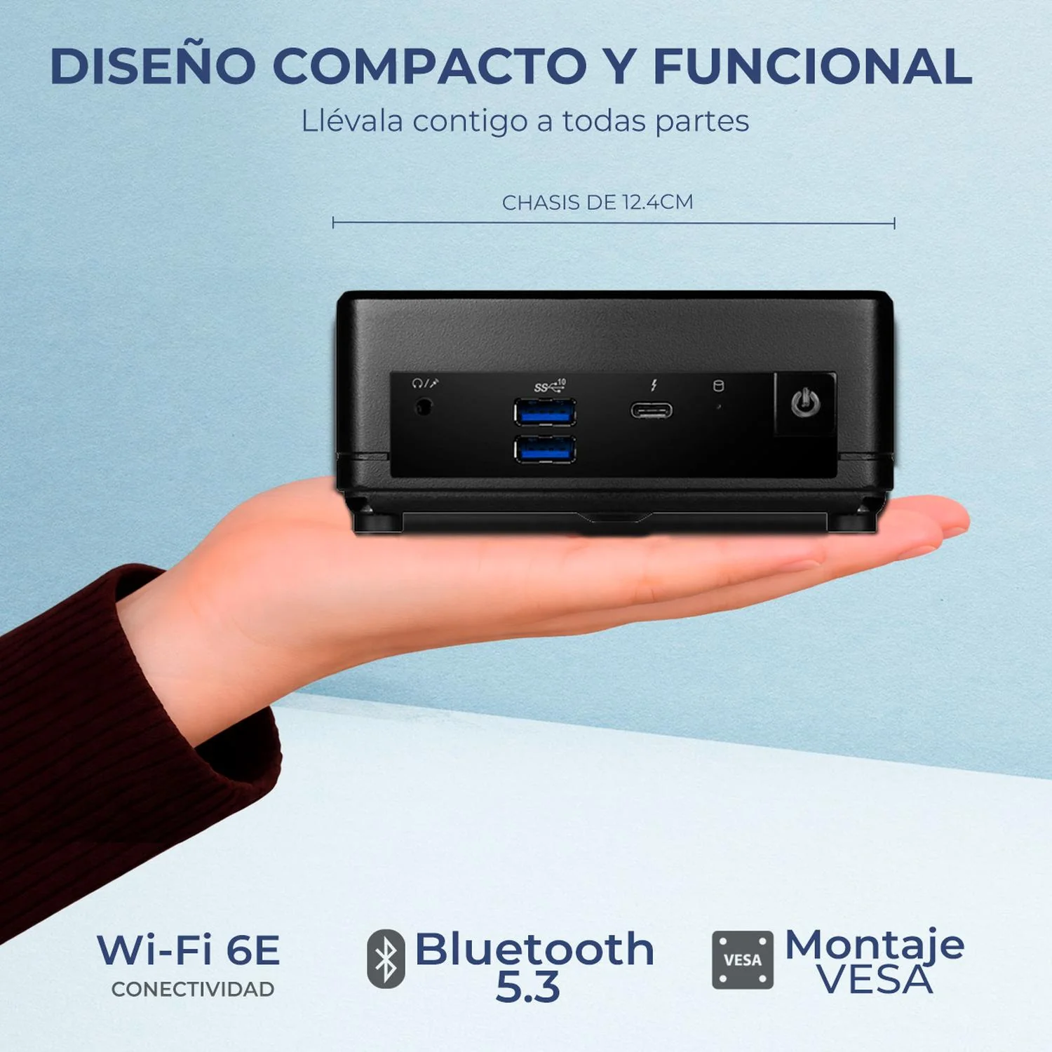 Computadora Mini PC MSI CUBI 5 Intel Core i3 1215U 24GB SSD 512GB Monitor 27" 1ms 144Hz Teclado Mouse WiFi 6E BT 5.3 ThunderBolt 4 Educacion Multitarea Productividad - Image 3