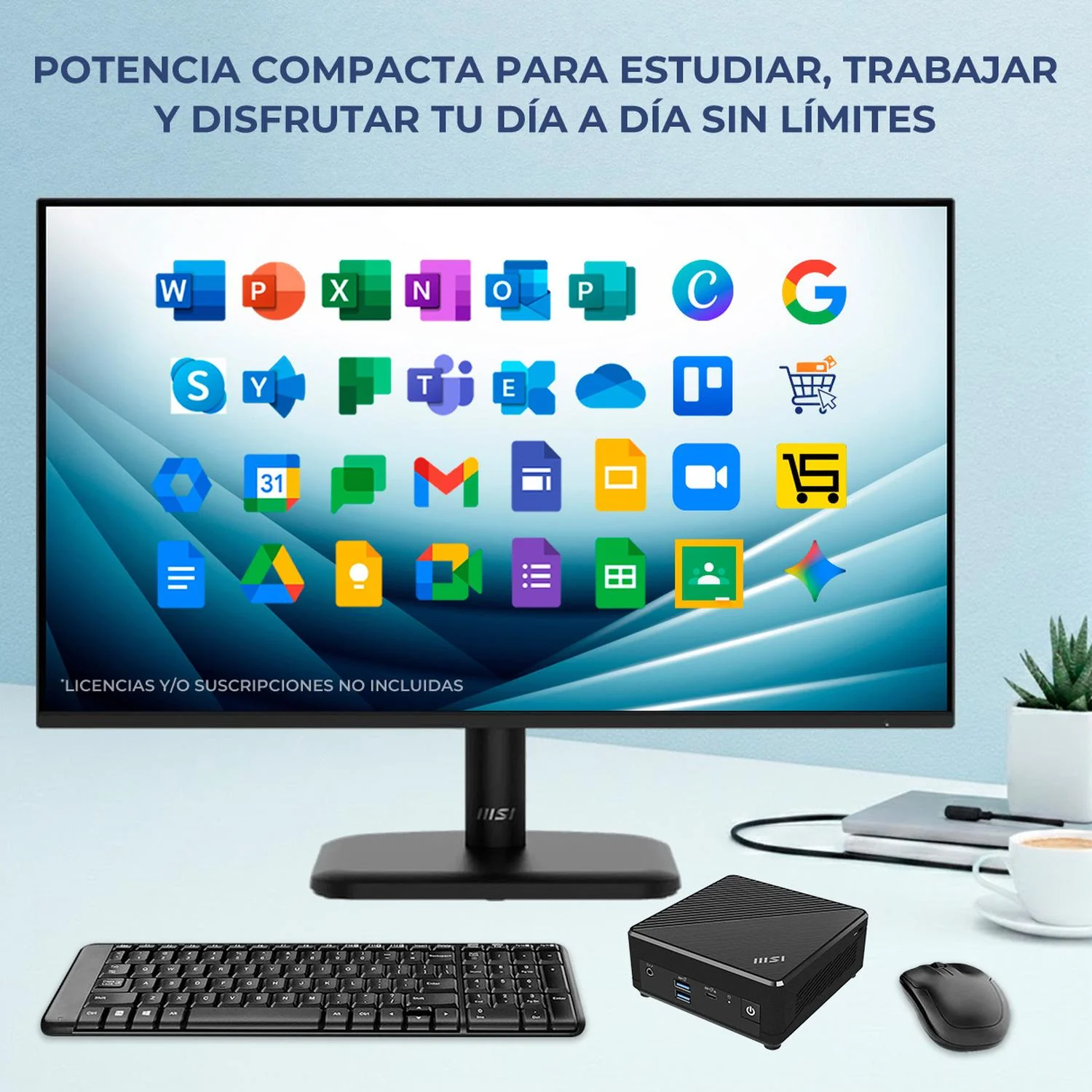 Computadora Mini PC MSI CUBI Intel Celeron N100 16GB SSD 256GB Monitor 24" 1ms 120Hz Teclado Mouse WiFi Bluetooth Ideal Para Educación y Punto de Venta - Image 6