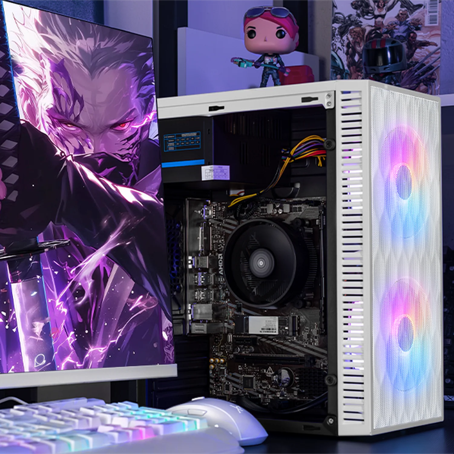 Computadora Escritorio Xtreme PC Gaming AMD Radeon Vega 11 Ryzen 5 3400G 16GB SSD 1TB WIFI White gaming ligero en calidad baja, oficina, estudio y hogar - Image 6