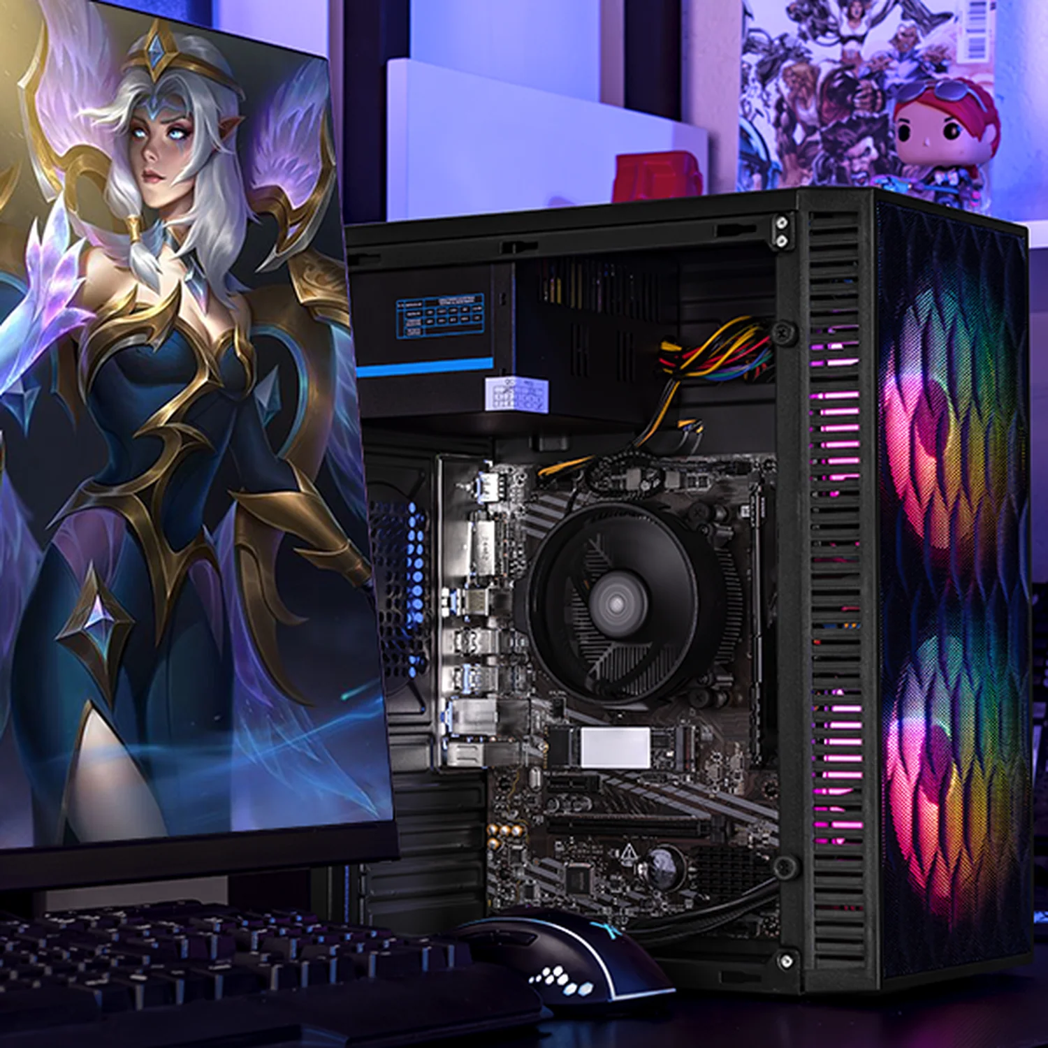 Computadora Escritorio Xtreme PC Gaming AMD Radeon Vega 3 Athlon 3000G 16GB SSD 500GB WIFI Black gaming ligero en calidad baja, oficina, estudio y hogar - Image 6