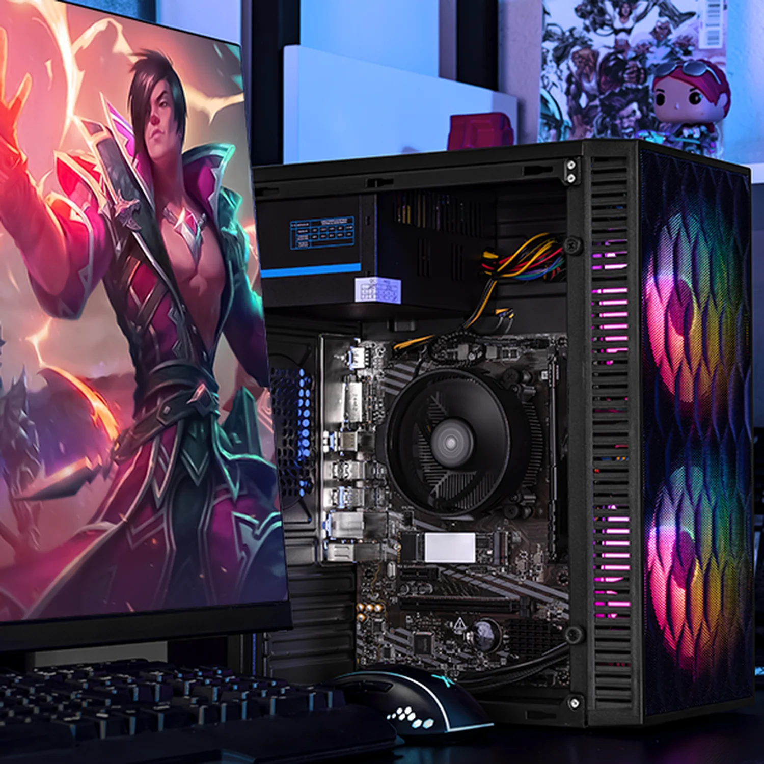 Computadora Escritorio Xtreme PC Gaming AMD Radeon Vega 8 Ryzen 3 3200G 16GB SSD 500GB WIFI Black gaming ligero en calidad baja, oficina, estudio y hogar - Image 6