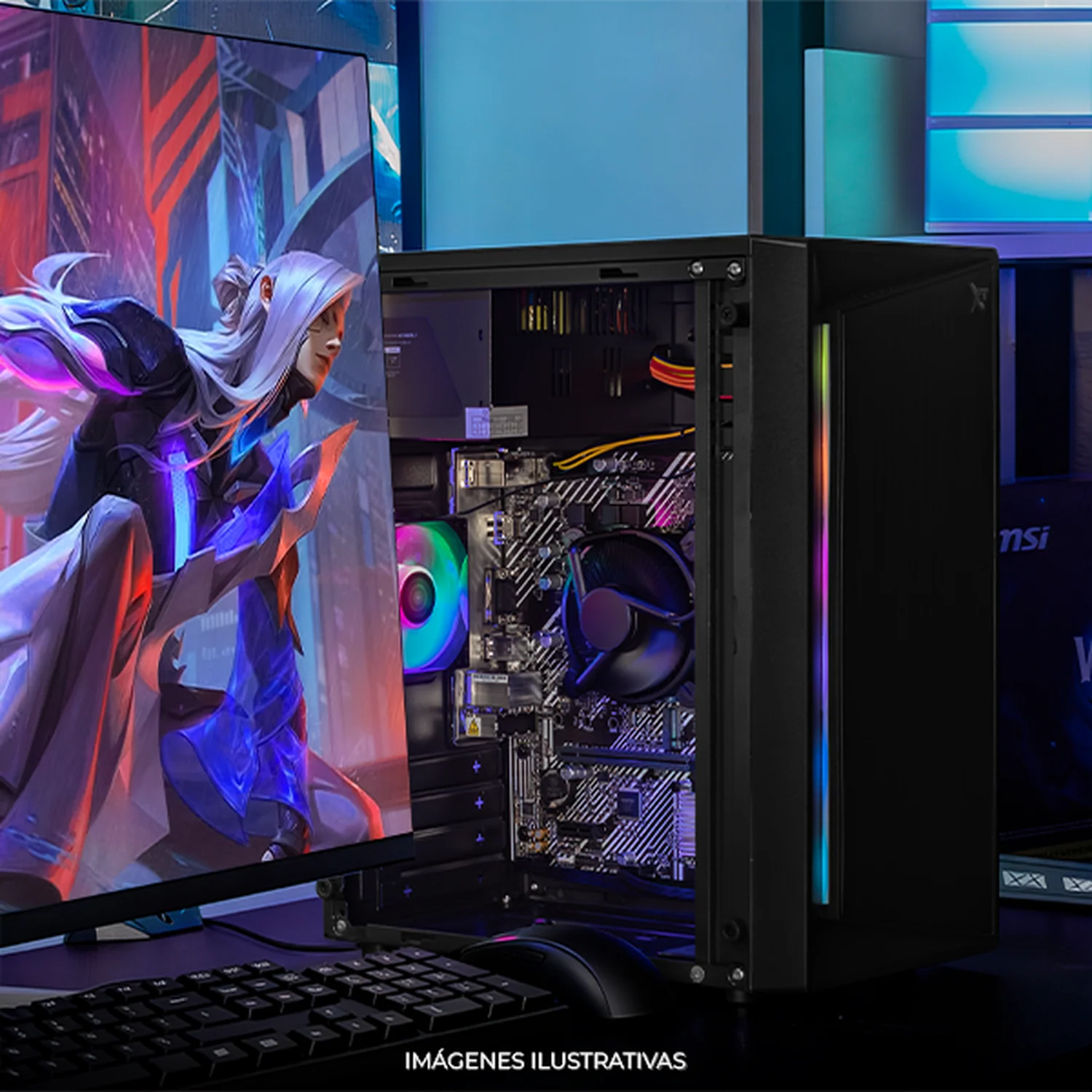 Computadora Escritorio Xtreme PC Gaming Intel Core i5 10400T 16GB SSD 500GB WIFI Black rendimiento básico para juegos casuales, trabajo y estudio - Image 6