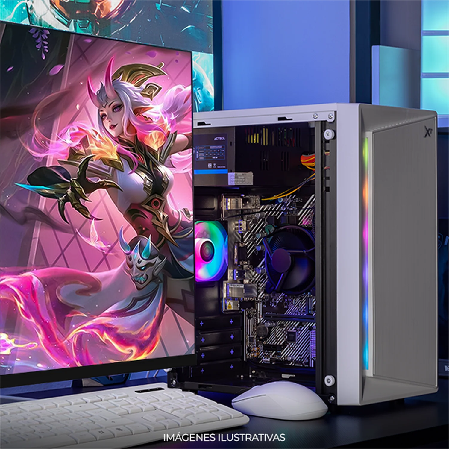 Computadora Escritorio Xtreme PC Gaming Intel Core i5 10400T 16GB SSD 500GB WIFI White rendimiento básico para juegos casuales, trabajo y estudio - Image 6