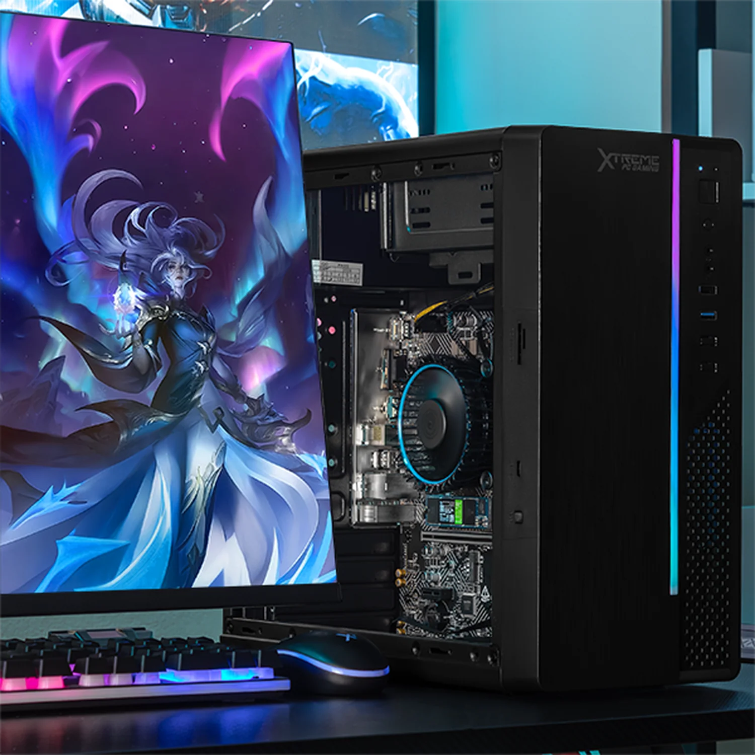 Computadora Escritorio Xtreme PC Gaming Intel Core i5 14400 16GB SSD 1TB WIFI Black gaming ligero en calidad baja, oficina, estudio y hogar - Image 6