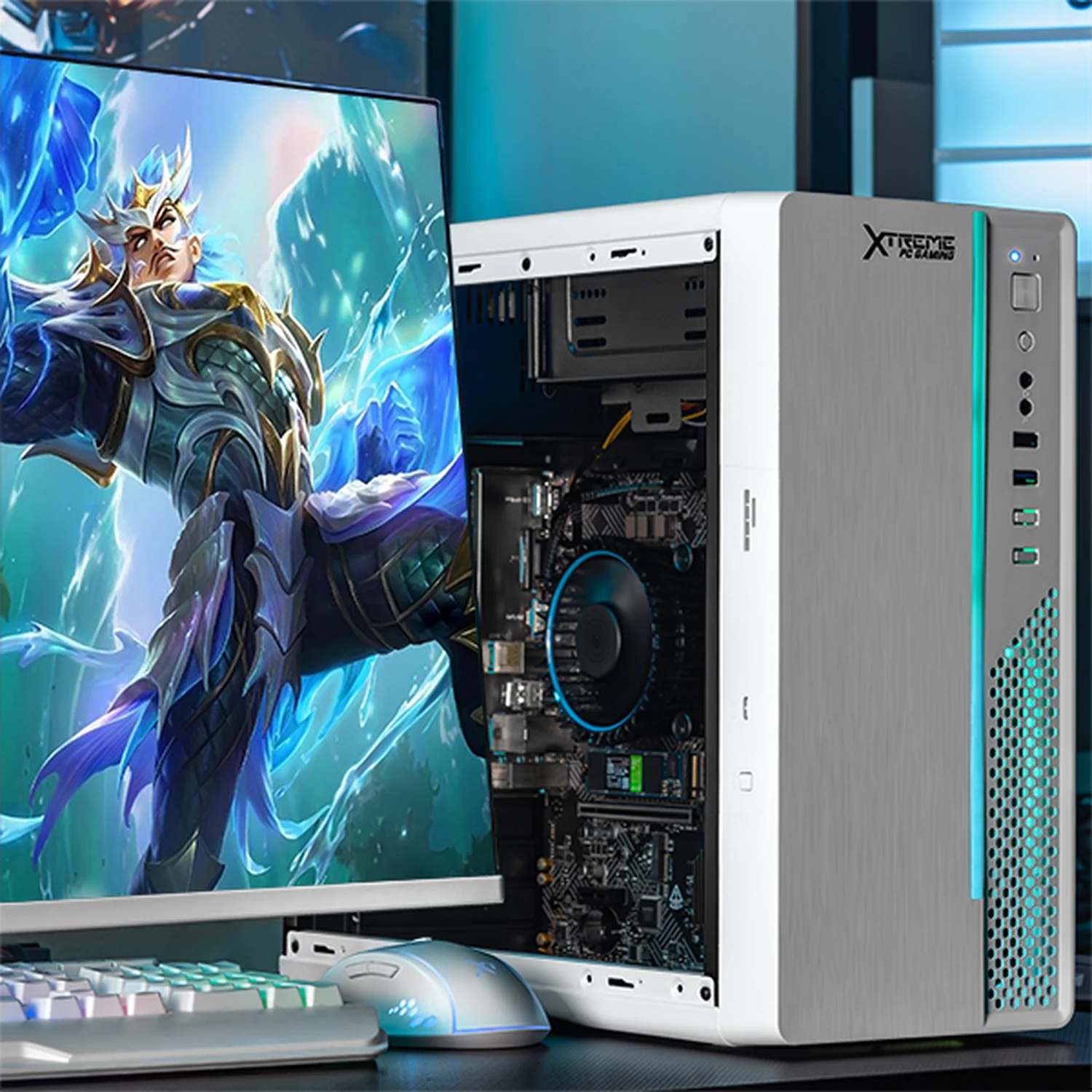 Computadora Escritorio Xtreme PC Gaming Intel Core i5 14400 16GB SSD 1TB WIFI White gaming ligero en calidad baja, oficina, estudio y hogar - Image 7