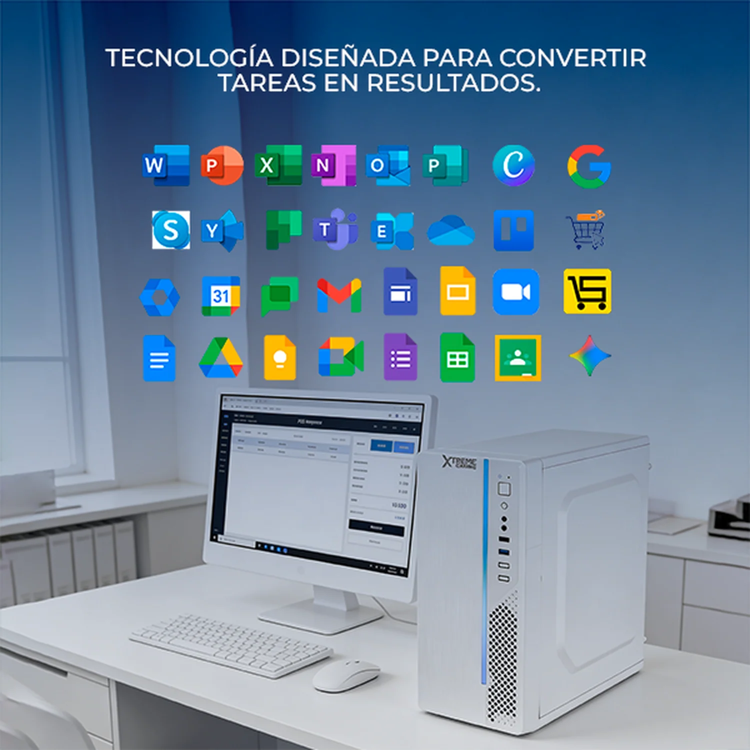 Computadora Escritorio Xtreme PC Gaming Intel N100 16GB SSD 500GB WIFI White ideal para punto de venta, trabajo administrativo y uso diario - Image 4