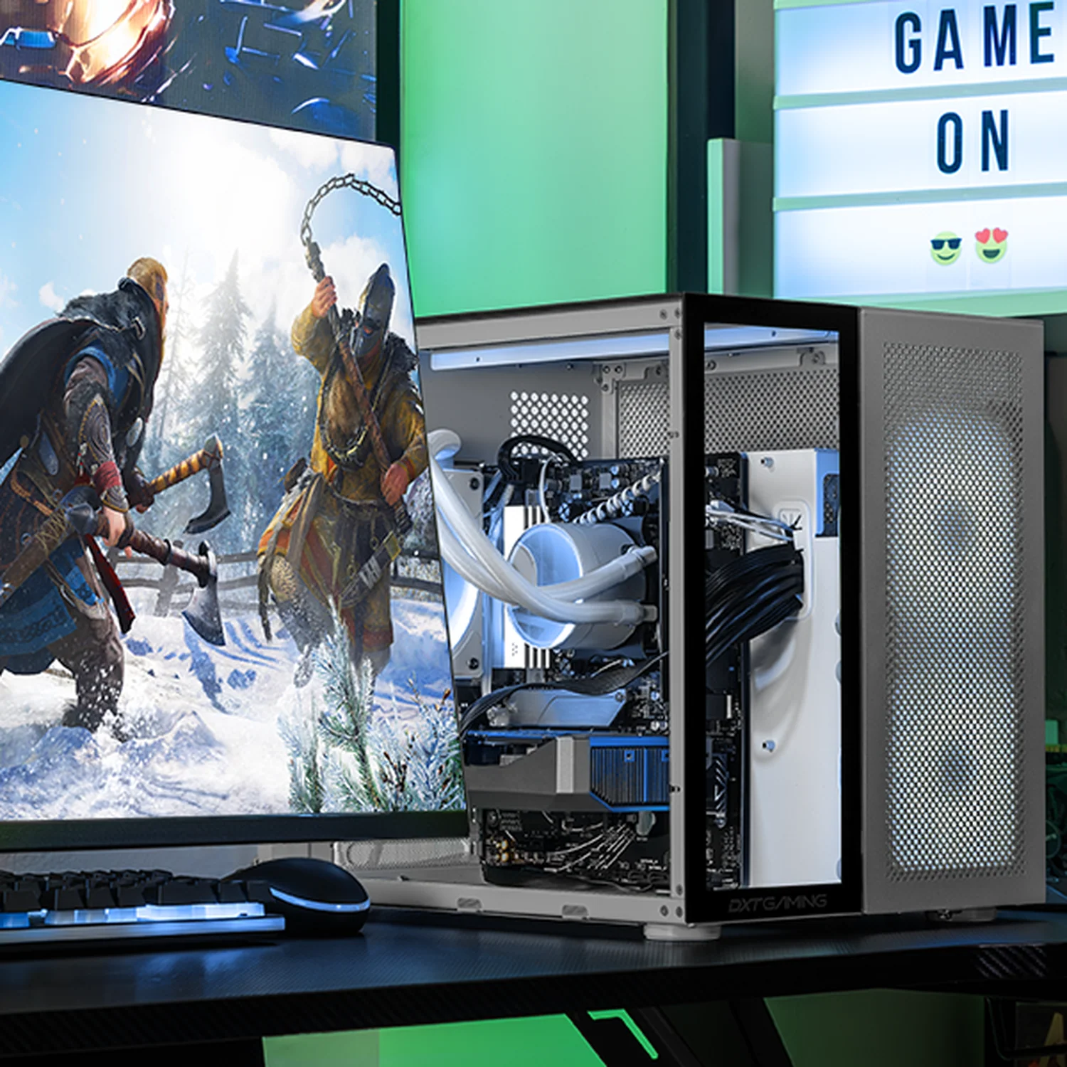 Computadora Gamer Completa DXT GAMING NVIDIA GeForce RTX 5050 AMD Ryzen 5 9600X 32GB DDR5 SSD 1TB Monitor 27 165Hz Sistema Liquido WIFI BT W11 Silver gaming estable en calidad media - Image 6