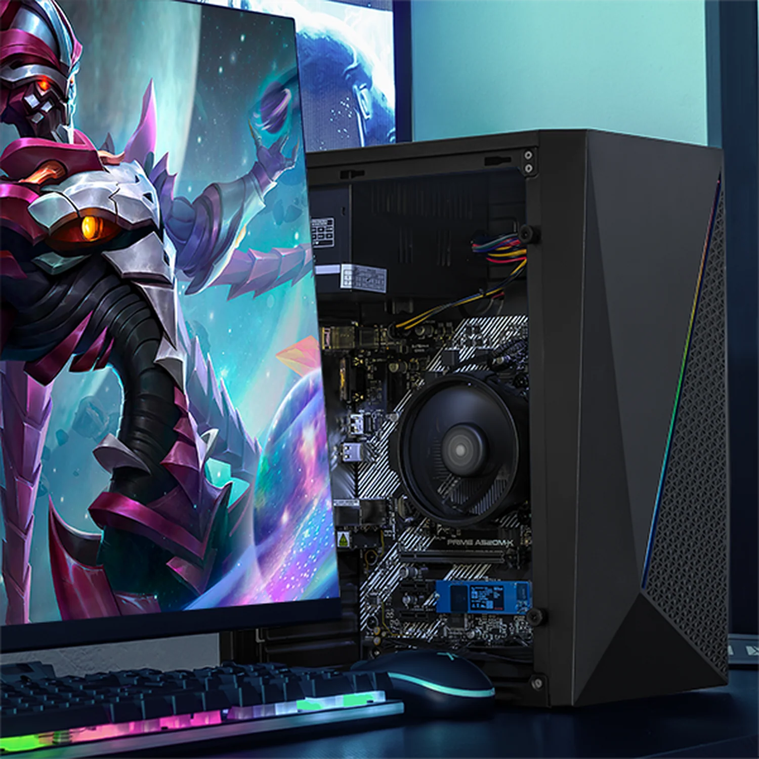 Computadora Escritorio Completa Xtreme PC Gaming AMD Radeon Vega Renoir Ryzen 5 5600G 32GB SSD 1TB Monitor 23.8 75Hz WIFI Black gaming ligero en calidad baja, oficina, estudio y hogar - Image 6