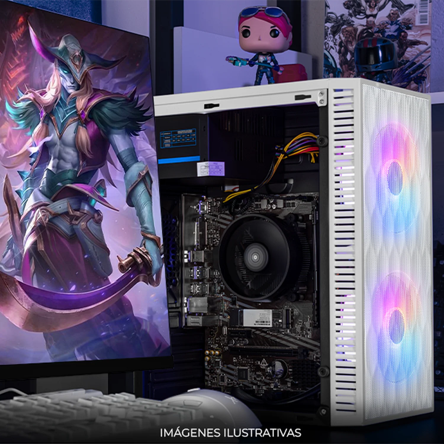 Computadora Escritorio Completa Xtreme PC Gaming AMD Radeon Vega Renoir Ryzen 5 5600GT 32GB SSD 1TB Monitor 23.8 75Hz WIFI White rendimiento básico para juegos casuales, trabajo y estudio - Image 6