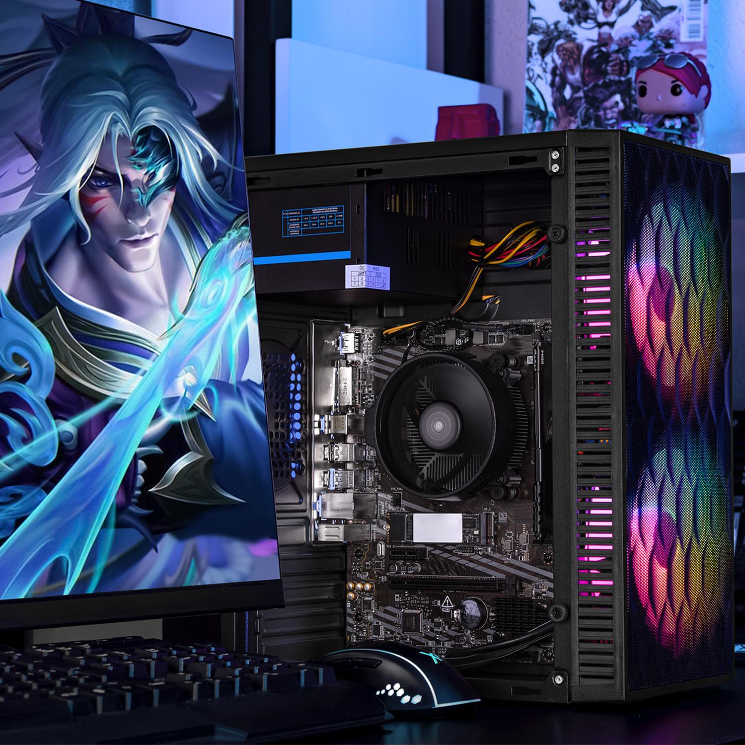 Computadora Escritorio Completa Xtreme PC Gaming AMD Radeon Vega Renoir Ryzen 7 5700G 16GB SSD 1TB Monitor 23.8 75Hz WIFI Black rendimiento básico para juegos casuales, trabajo y estudio - Image 6