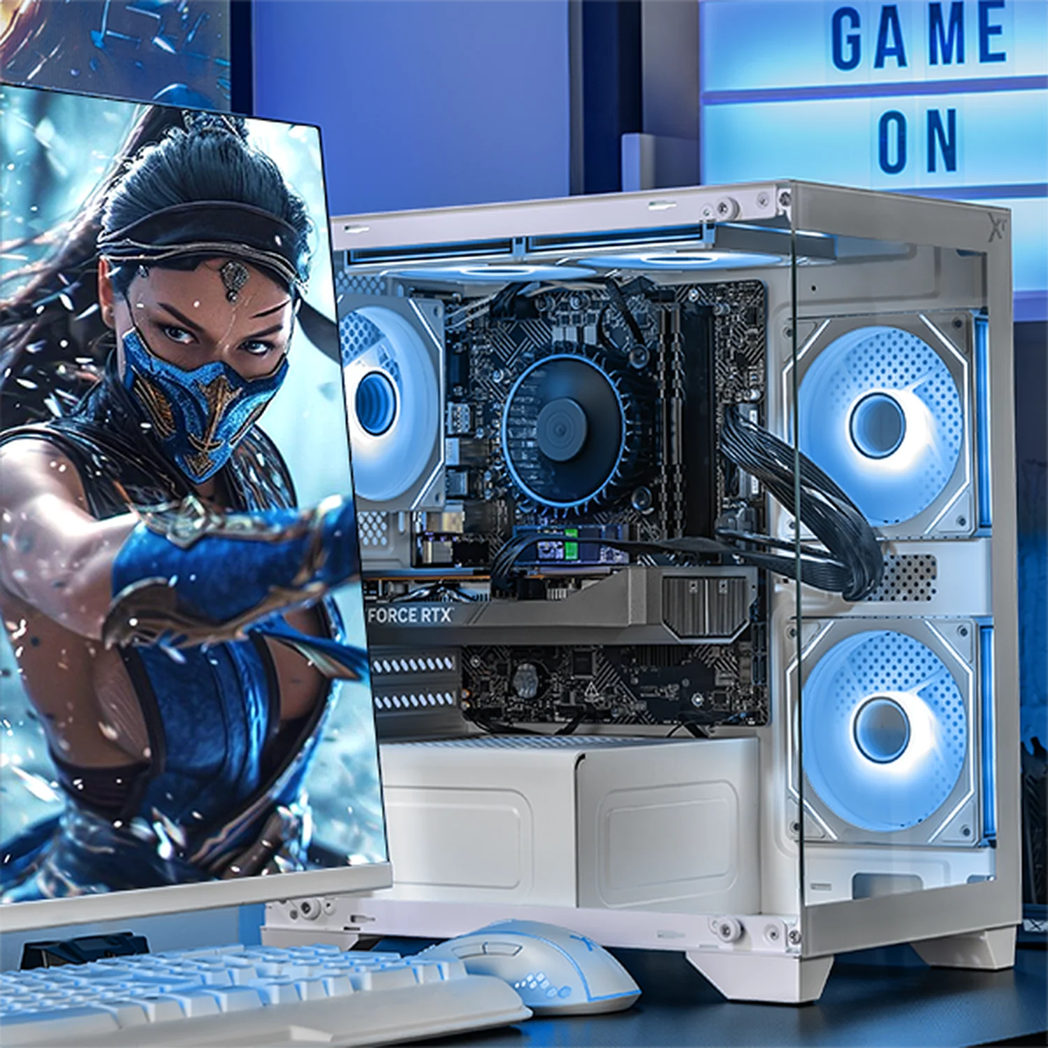 Computadora Gamer Completa Xtreme PC Gaming NVIDIA GeForce RTX 5050 Intel Core i5 12400F 16GB SSD 1TB Monitor 23.8 180Hz WIFI BT White experiencia de juego fluida en nivel medio - Image 6