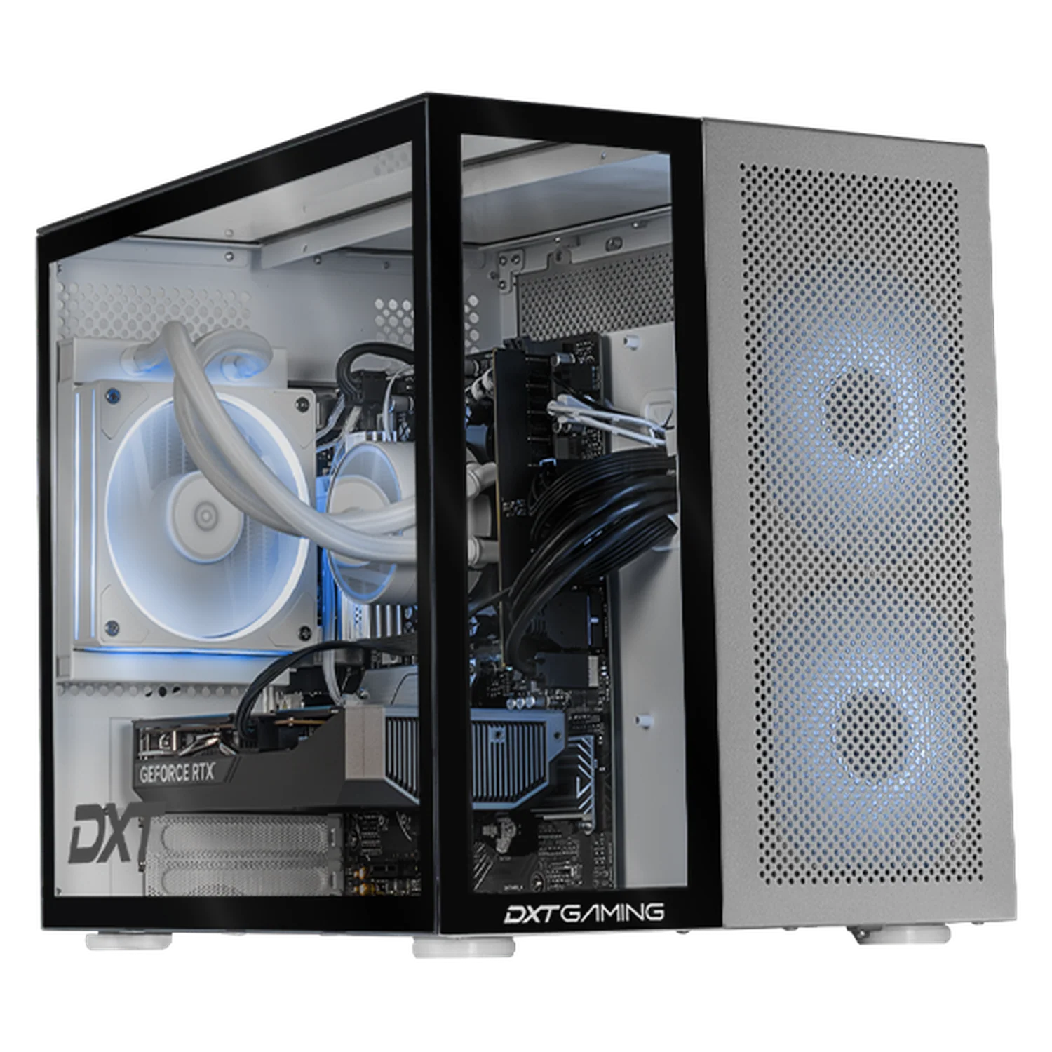 Computadora Gamer DXT GAMING NVIDIA GeForce RTX 5050 AMD Ryzen 5 9600X 32GB DDR5 SSD 1TB Sistema Liquido WIFI BT W11 Silver gaming estable en calidad media