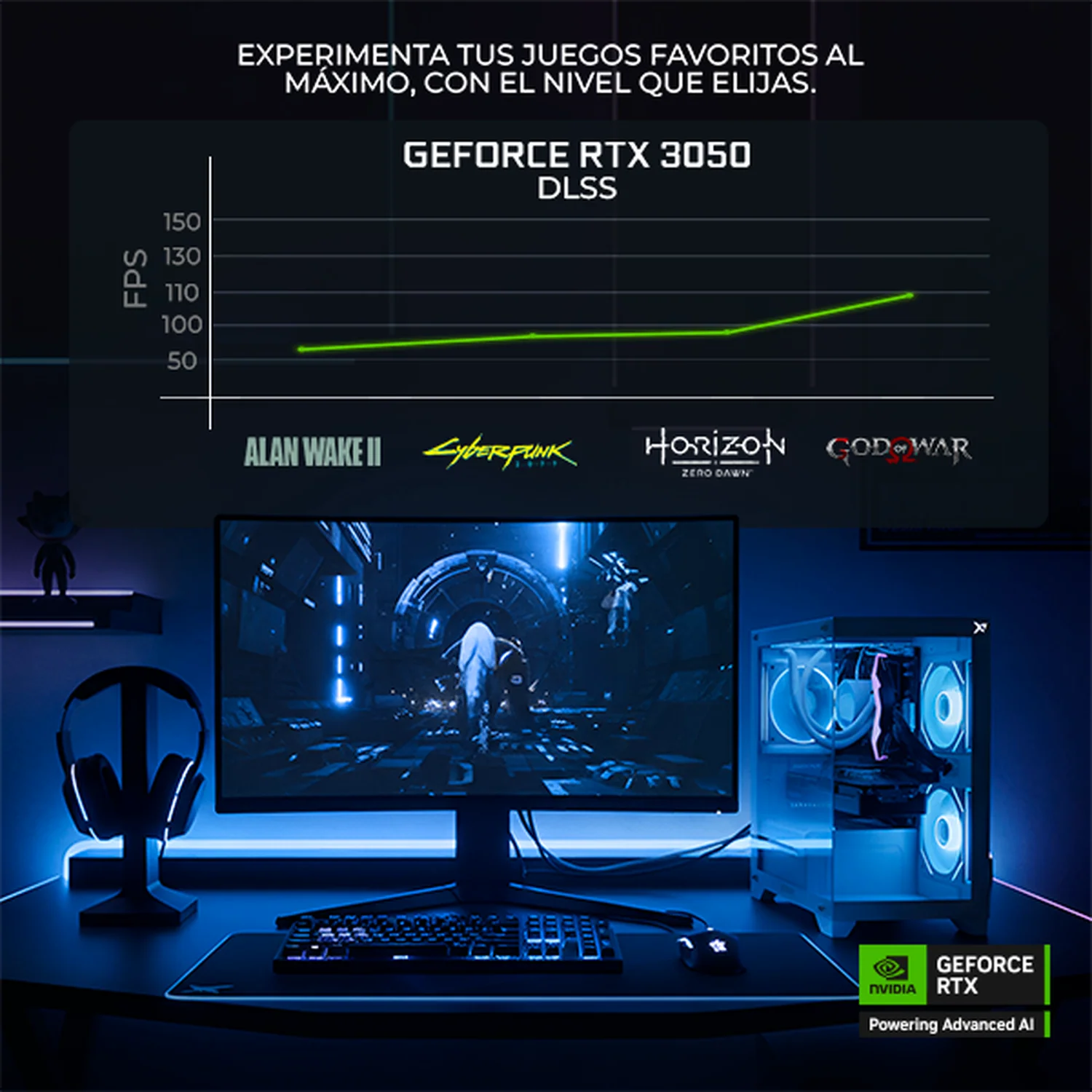 PC Gamer Xtreme PC Gaming NVIDIA GeForce RTX 3050 AMD Ryzen 7 5700 16GB SSD 1TB WIFI Black experiencia de juego fluida en nivel medio - Image 4