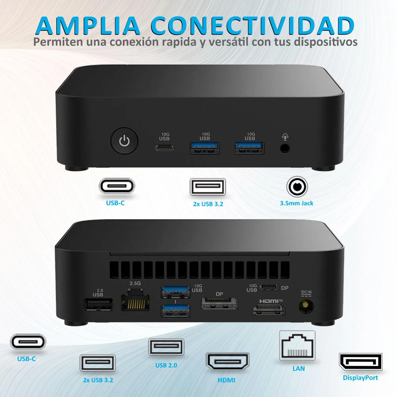 Computadora Mini PC ASUS Essential Intel N97 8GB DDR5 256GB SSD Monitor 21.5" Touch Teclado Mouse W11H - Image 3
