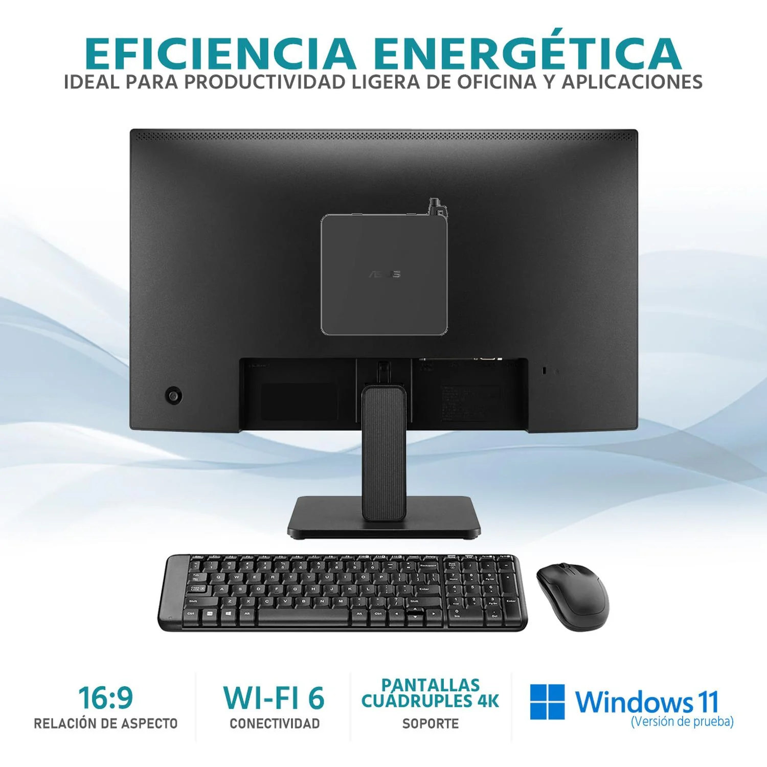 Computadora Mini PC ASUS Essential Intel N97 8GB RAM 256GB SSD Monitor 23" Teclado Mouse Español - Image 3