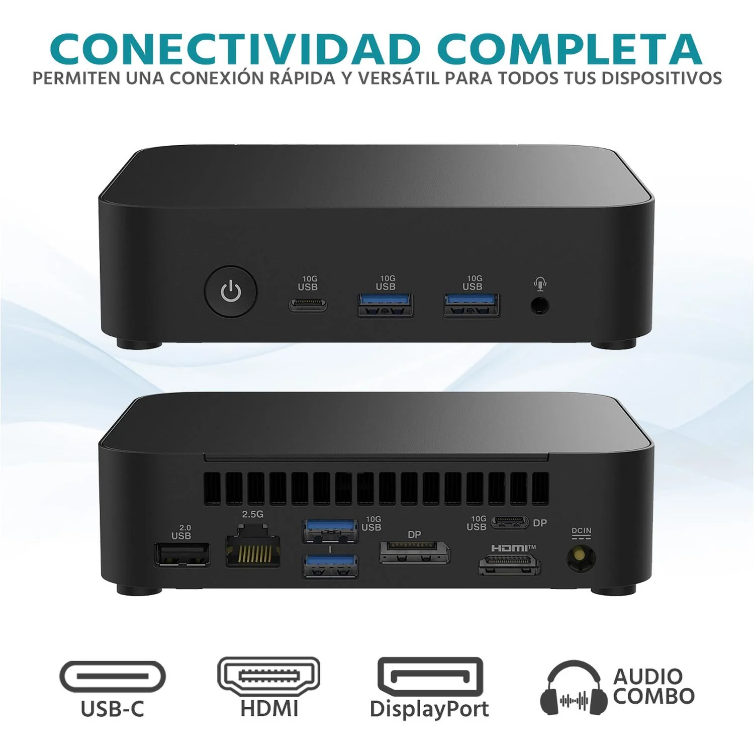 Computadora Mini PC ASUS Essential Intel N97 8GB RAM 256GB SSD Monitor 23" Teclado Mouse Español - Image 4