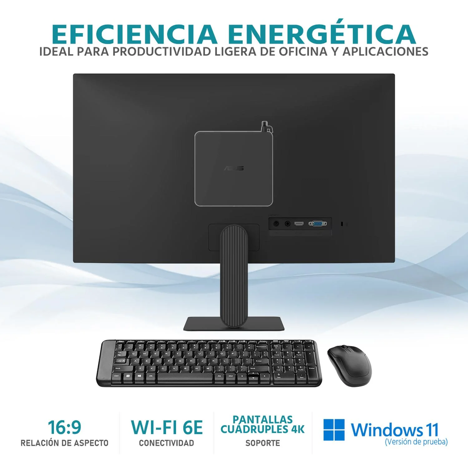 Computadora Mini PC ASUS NUC 13 PRO Intel Core i3 1315U 16GB RAM 256GB SSD Monitor 23.8" Teclado Mouse - Image 3