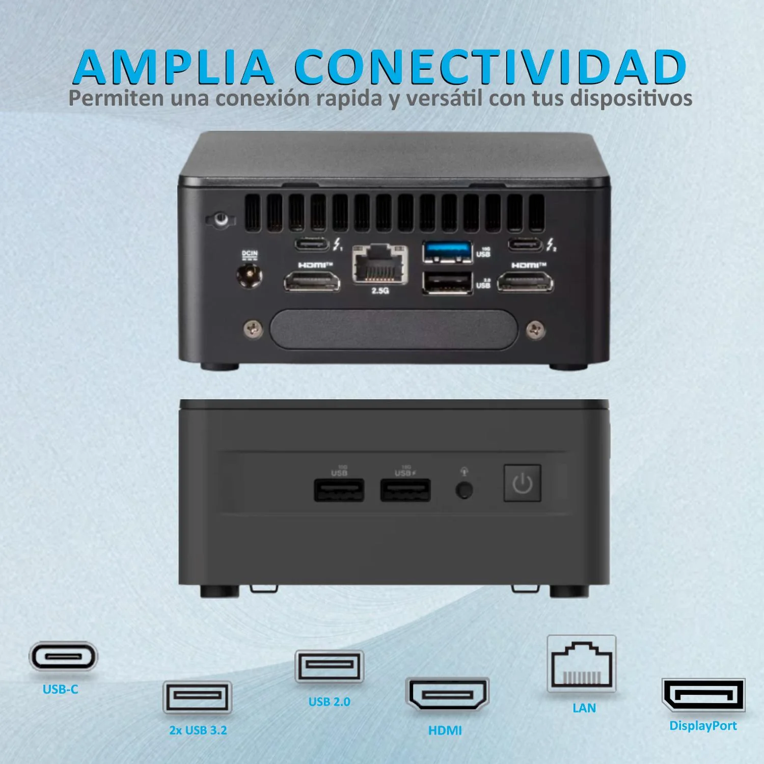 Computadora Mini PC ASUS NUC 13 PRO Intel I7 1360P 24GB 1TB M.2 Monitor 27 Teclado Mouse DXT W11H - Image 3