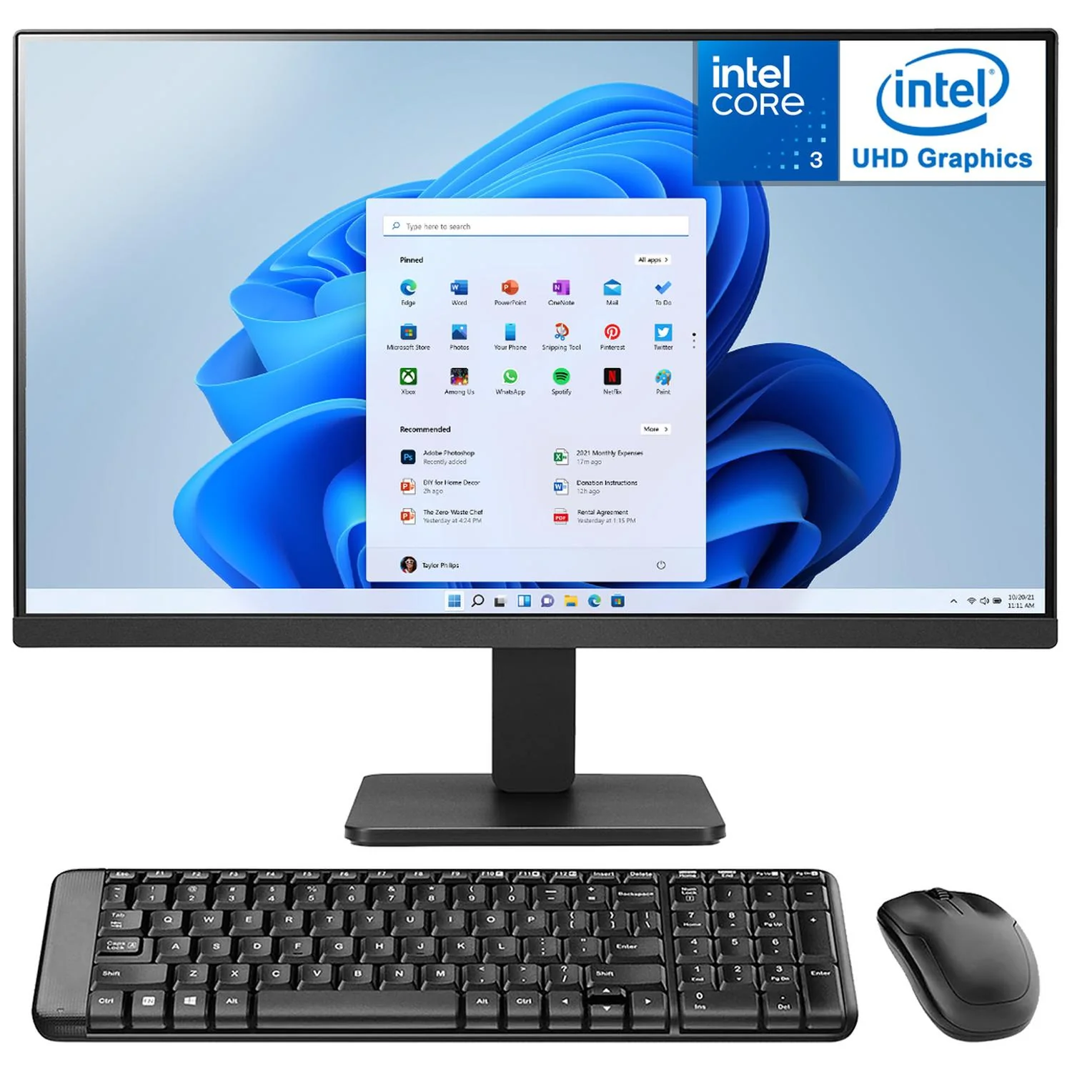 Computadora Mini PC ASUS NUC 14 Essential Intel Core 3 N355 16GB RAM 256GB SSD Monitor 23" Teclado Mouse Español