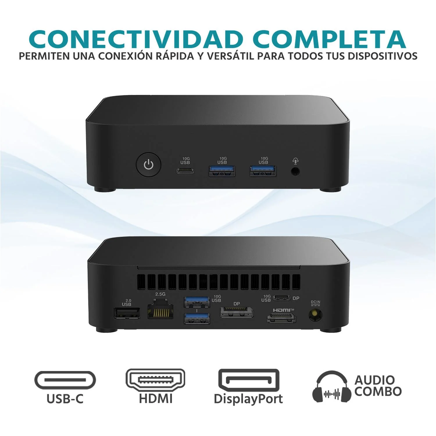 Computadora Mini PC ASUS NUC 14 Essential Intel Core 3 N355 16GB RAM 256GB SSD Monitor 23" Teclado Mouse Español - Image 4