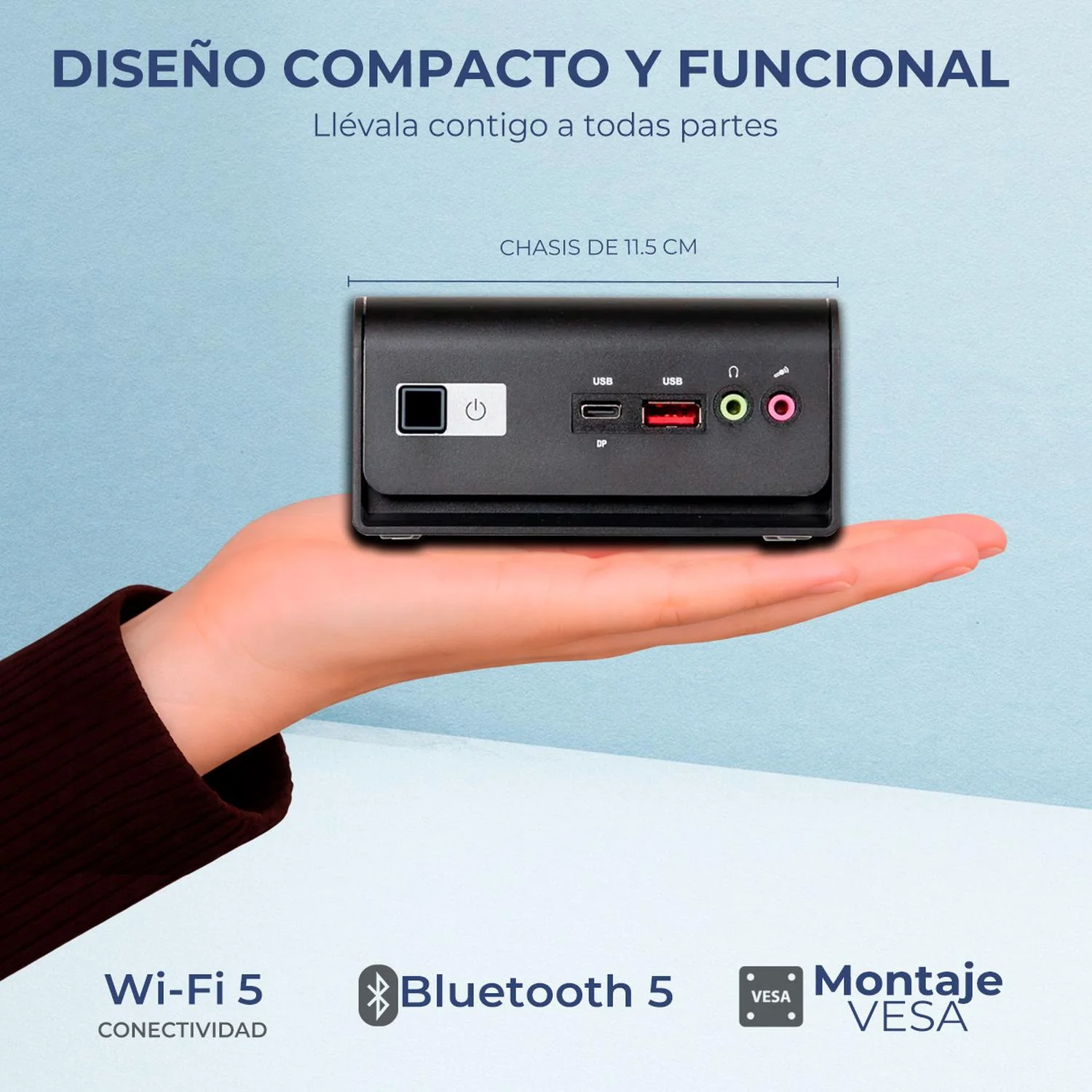 Computadora Escritorio Mini PC ASUS Intel N150 8GB DDR5 SSD 256GB Monitor 24 1ms 120Hz Teclado Mouse W11H-T WiFi BT 5.0 CN14EE-MTMI1508256 Estudio, oficina y multitarea - Image 3