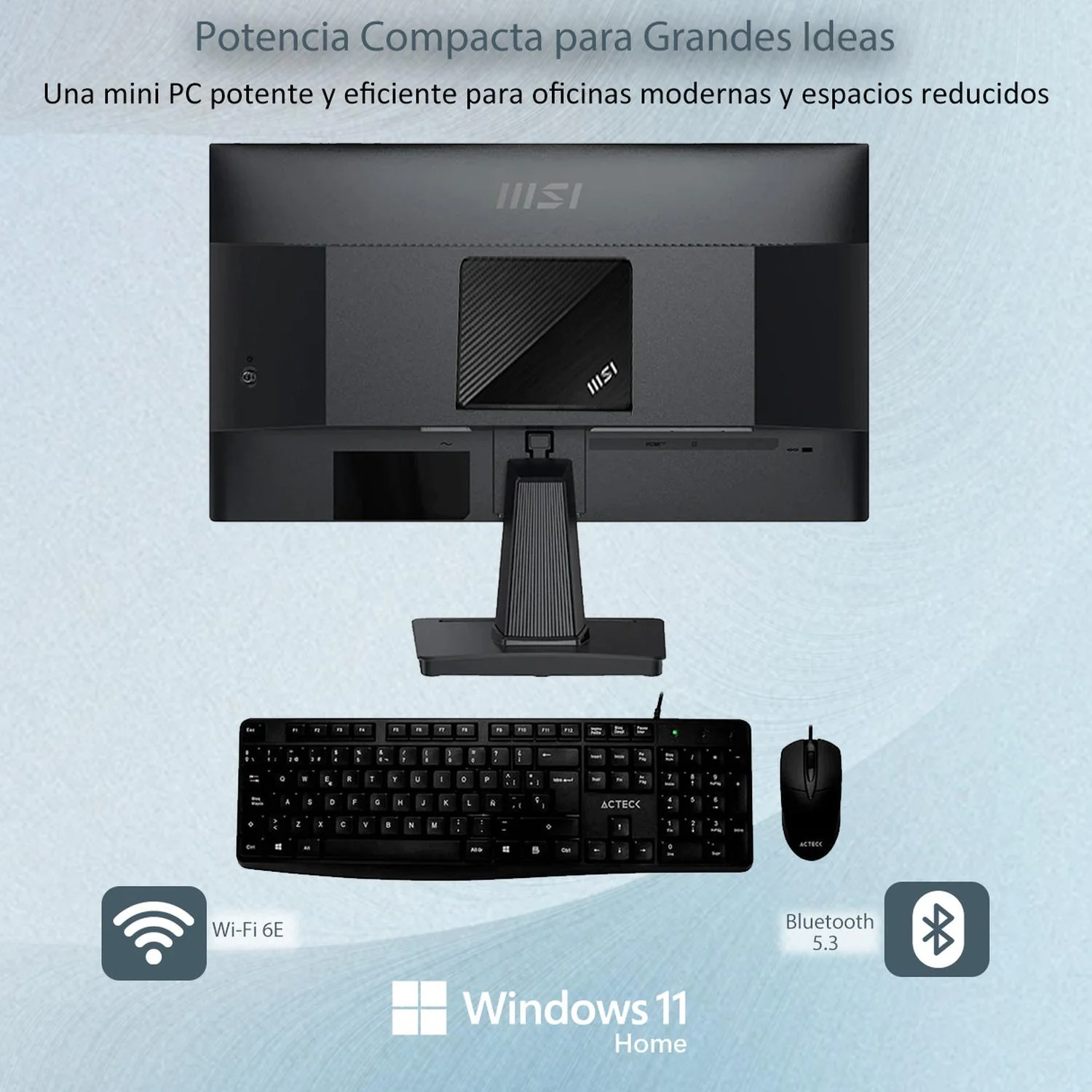 Computadora Mini PC MSI CUBI 5 12M Core I3 1215U 8GB 512GB SSD Monitor 21.5 Teclado Mouse DXT CUBI51 - Image 4