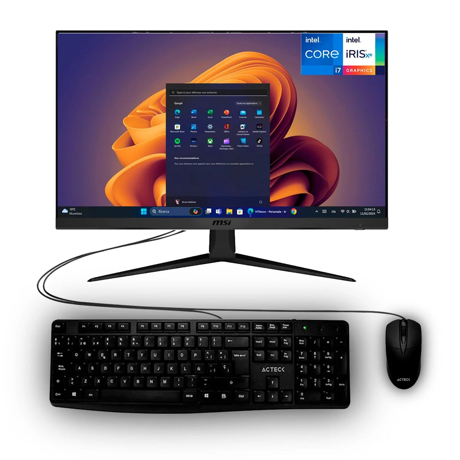 Computadora Mini PC MSI CUBI 5 12M Core I7 1255U 24GB 1TB SSD Monitor 27 Teclado Mouse DXT CUBI512M-