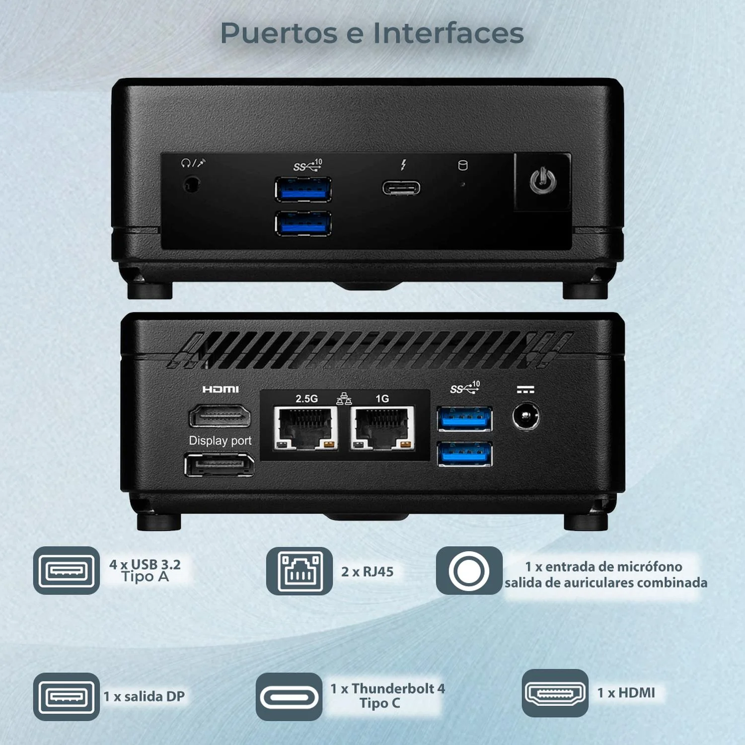 Computadora Mini PC MSI CUBI 5 12M Core I7 1255U 24GB 1TB SSD Monitor 27 Teclado Mouse DXT CUBI512M- - Image 3